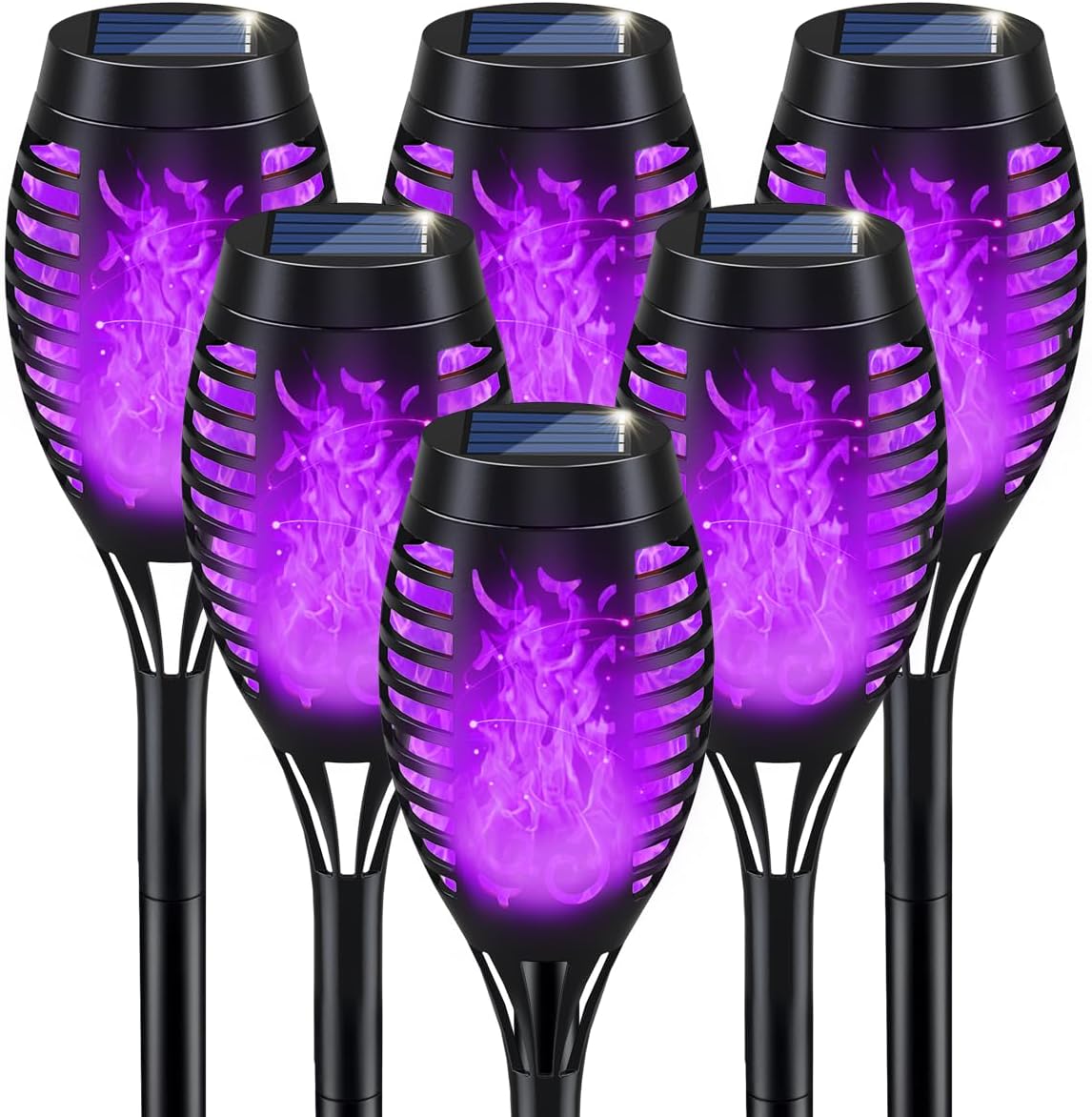 IkeeRuic Halloween Decorations Outdoor, Purple Halloween Solar Lights with Flick...