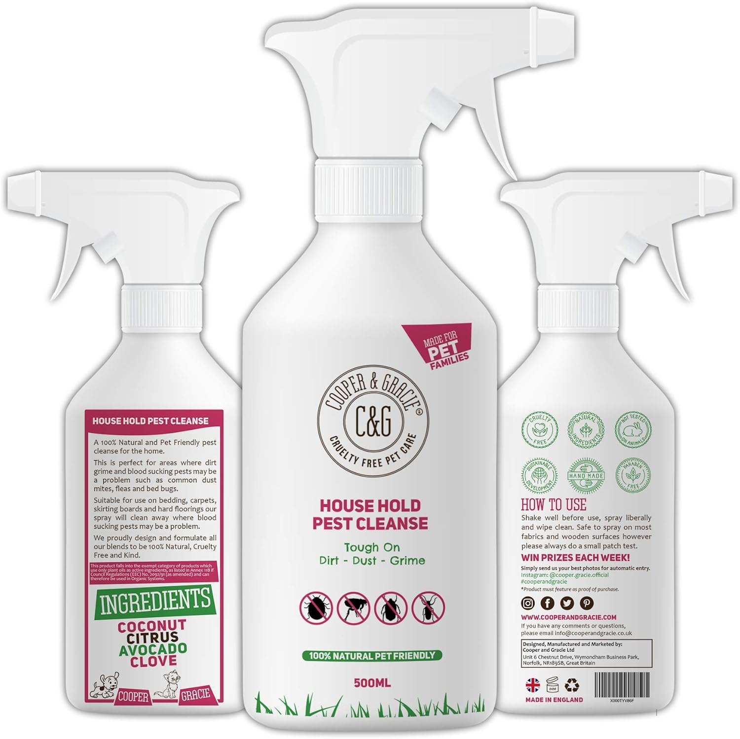 House Hold Pest Cleanse 500ml | Eliminates Flea Bedbug Mite | Natural & Safe For...