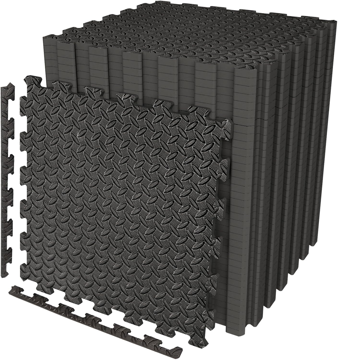 High-Quality Black Interlocking Caravan Awning Floor Mat, Special Non-Slip Campi...