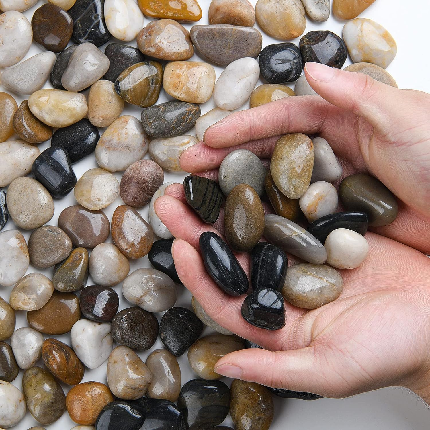 Hisredsun Natural Decorative Stones, Special Pebbles for Plant Pots, Versatile R...