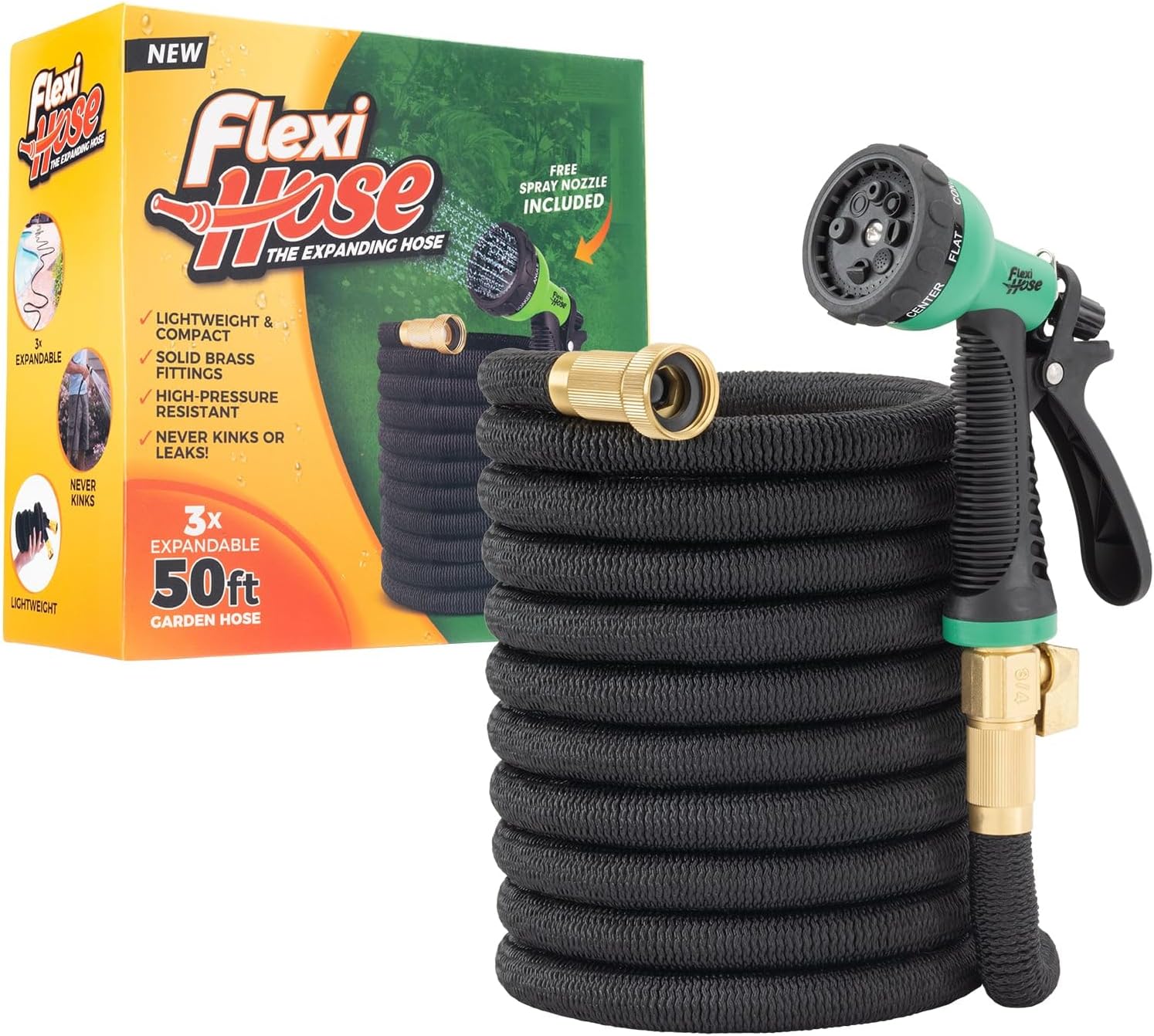 Flexi Hose Lightweight Garden Hose, 50FT - Expanda...