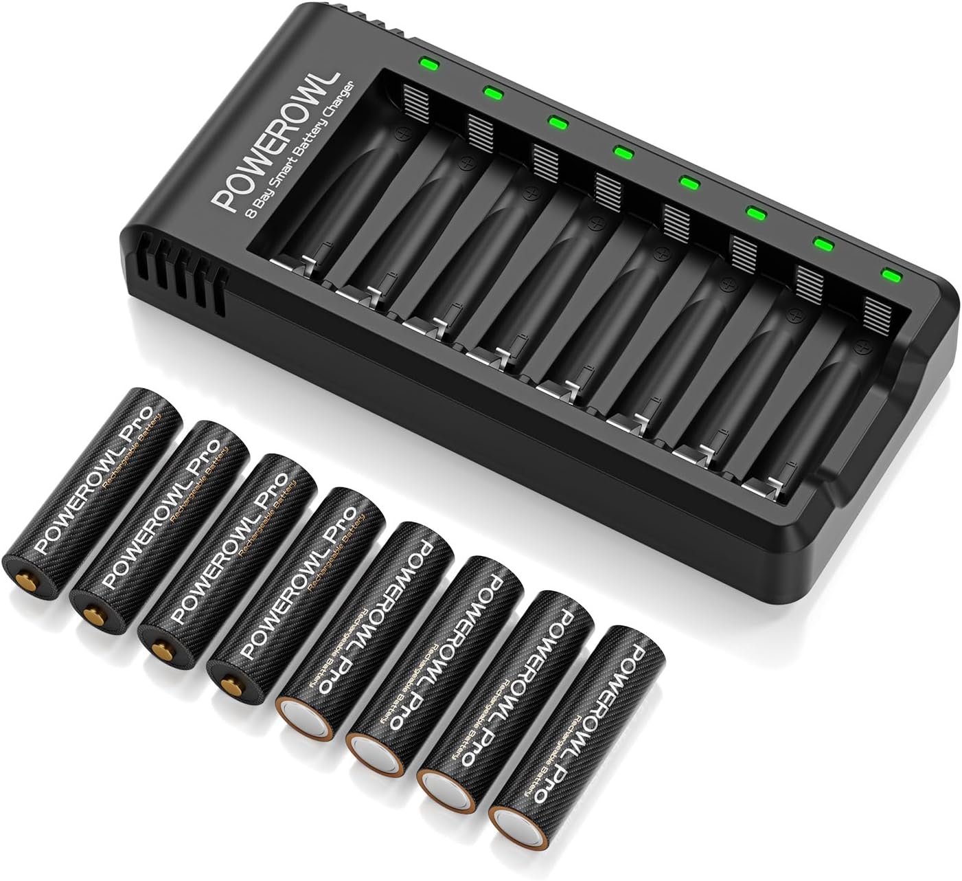 POWEROWL Rechargeable Batteries Set, Special AA Rechargeable Batteries with 2800...