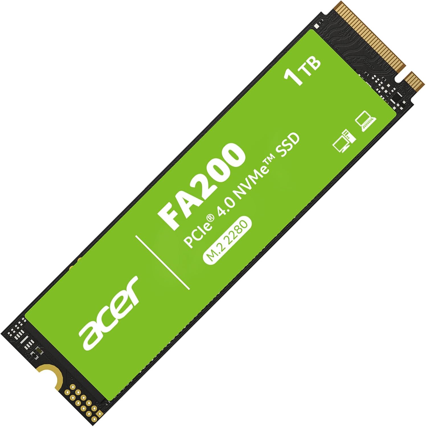 acer FA200 M.2 2280 SSD 1TB: PCIe 4.0 NVMe Gen4x4 with HMB & SLC, Up to 7200 MB/...