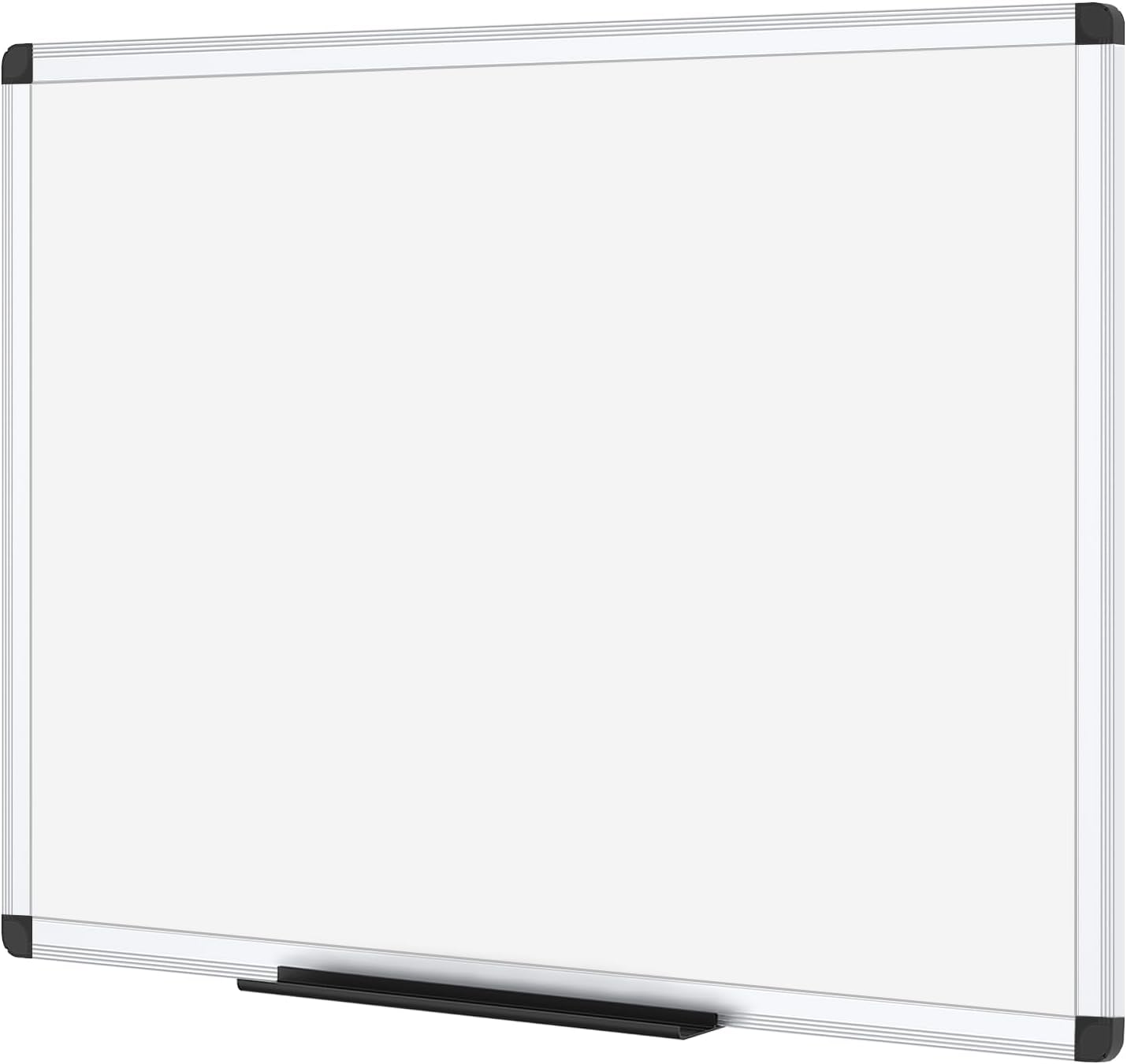 VIZ-PRO Magnetic Whiteboard 60 x 45 cm, Dry Erase White Board with Pen Tray, Sil...