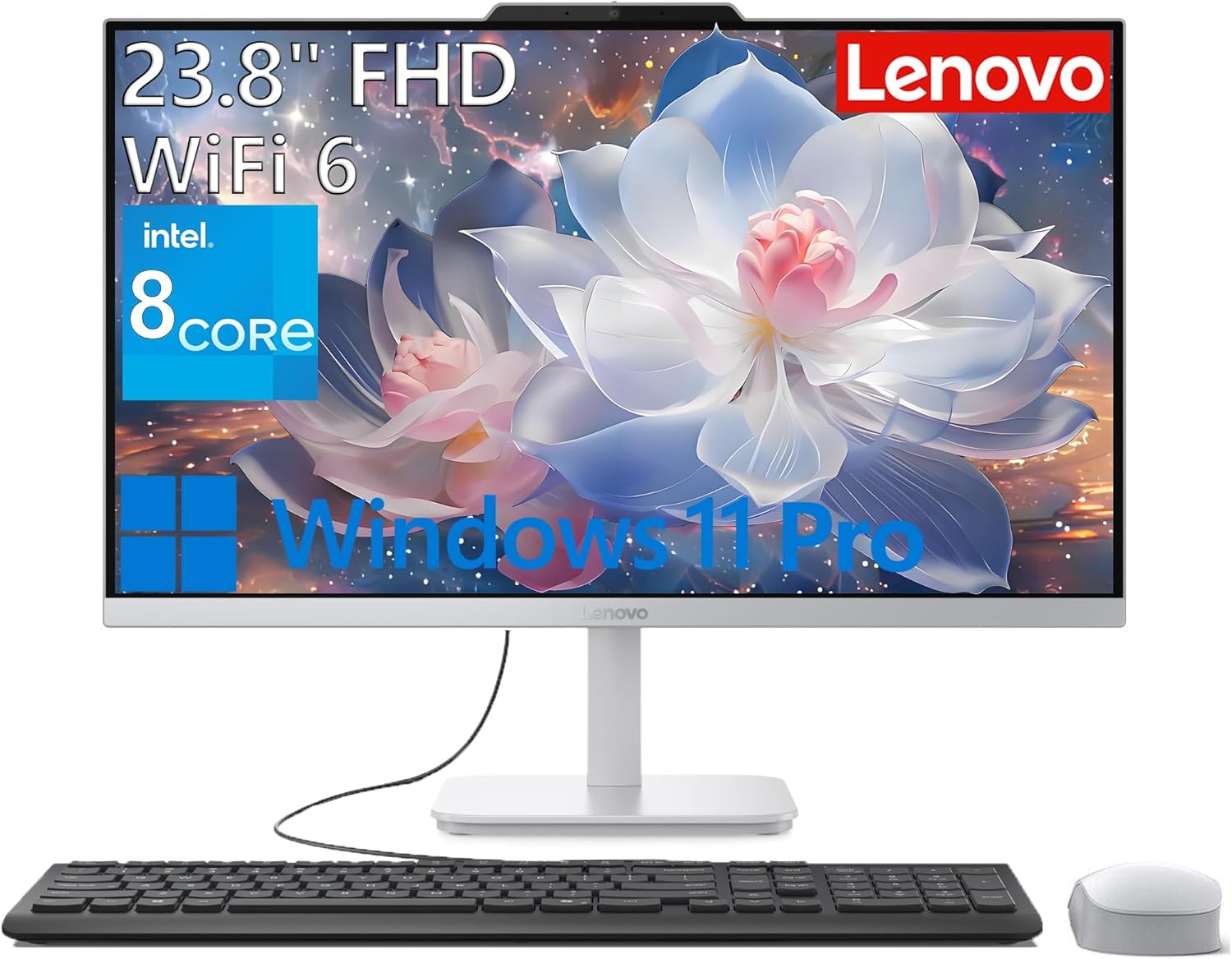Lenovo 24 All-in-One Desktop Computer for Home Office, Intel 8-Core Processor (B...