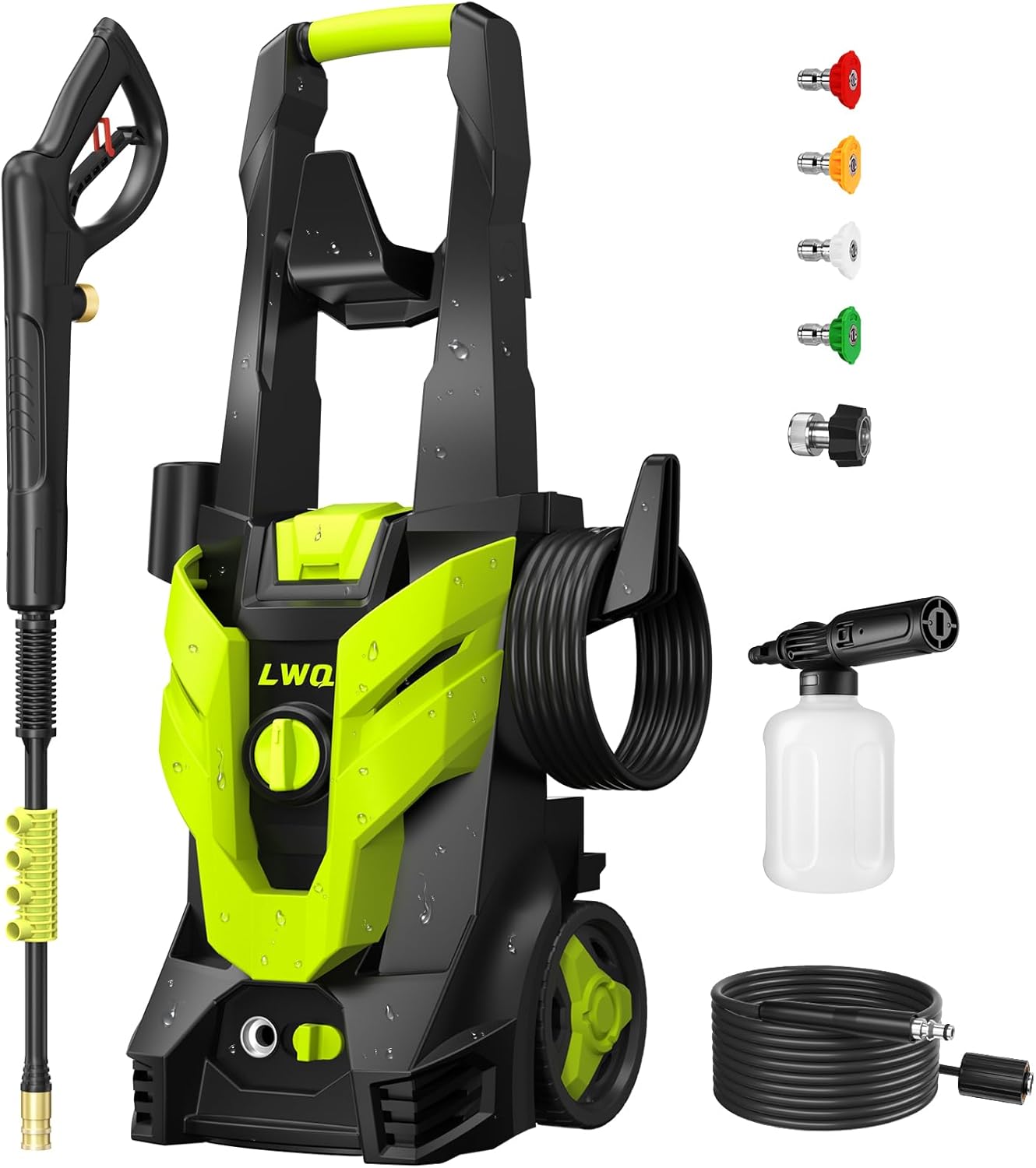 Pressure Washer, Power Washer with 4 Quick Connect Nozzles, High Pressure Cleani...