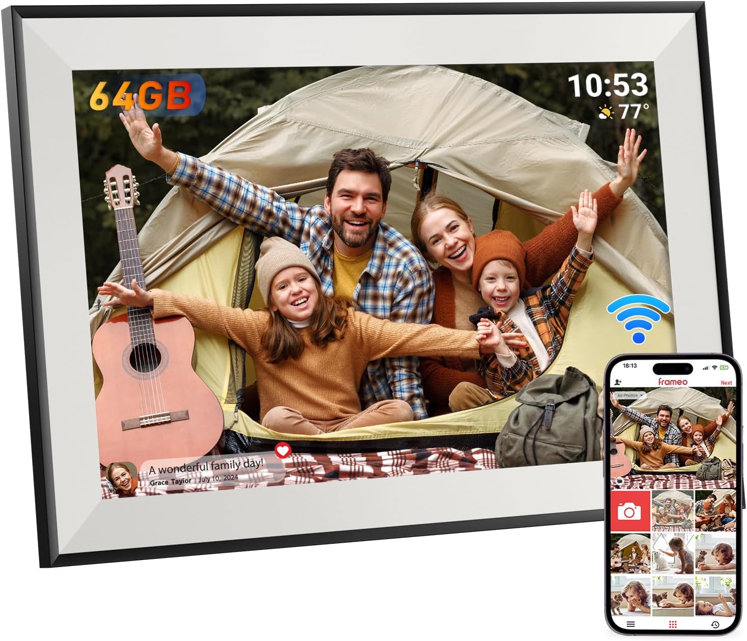 High-Quality Hesmor 64GB Frameo Digital Photo Frame, Innovative WiFi Electronic...