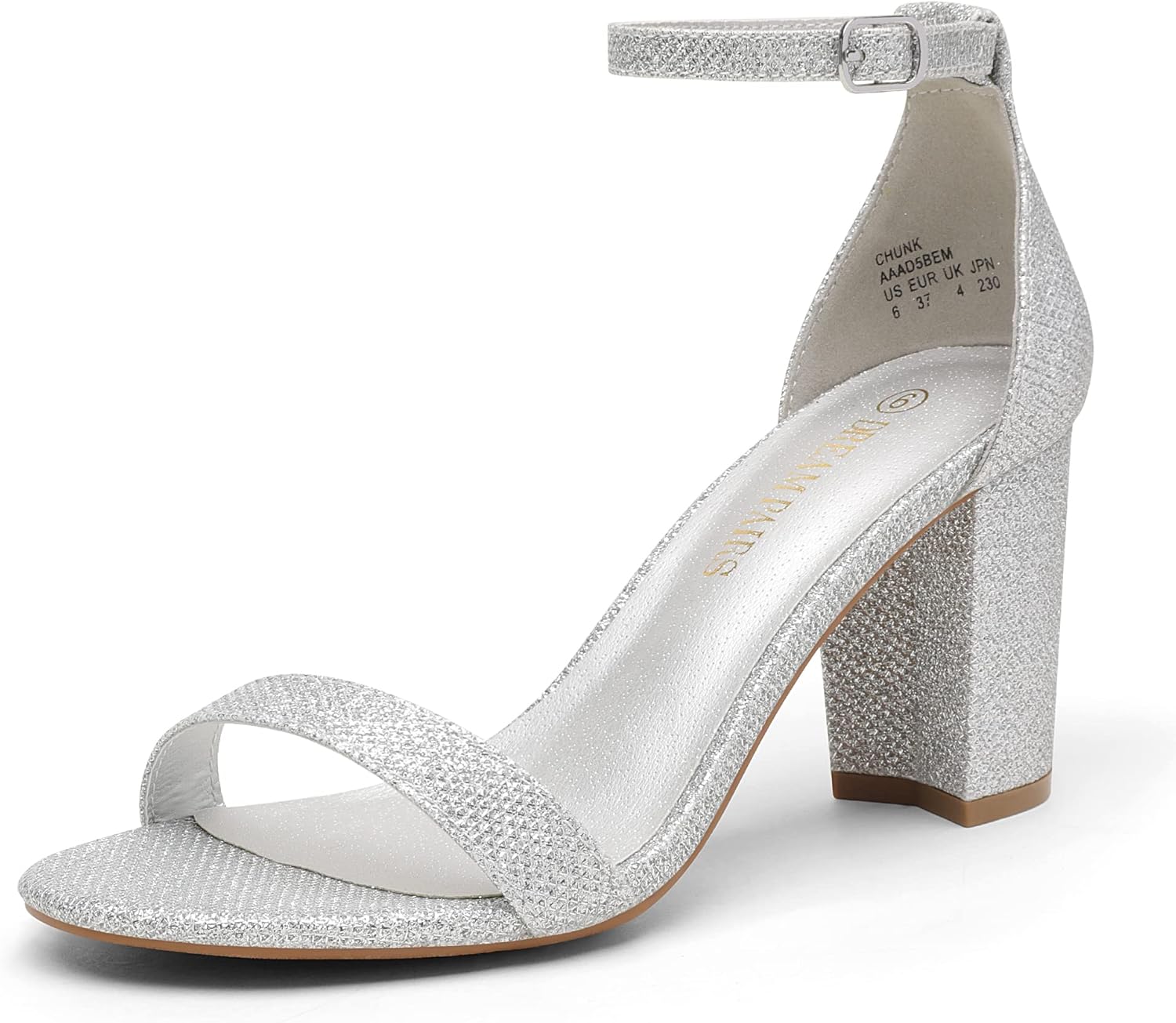 High-Quality DREAM PAIRS Women's Chunk Low Heel Pump, Special Sandals in Silver/...