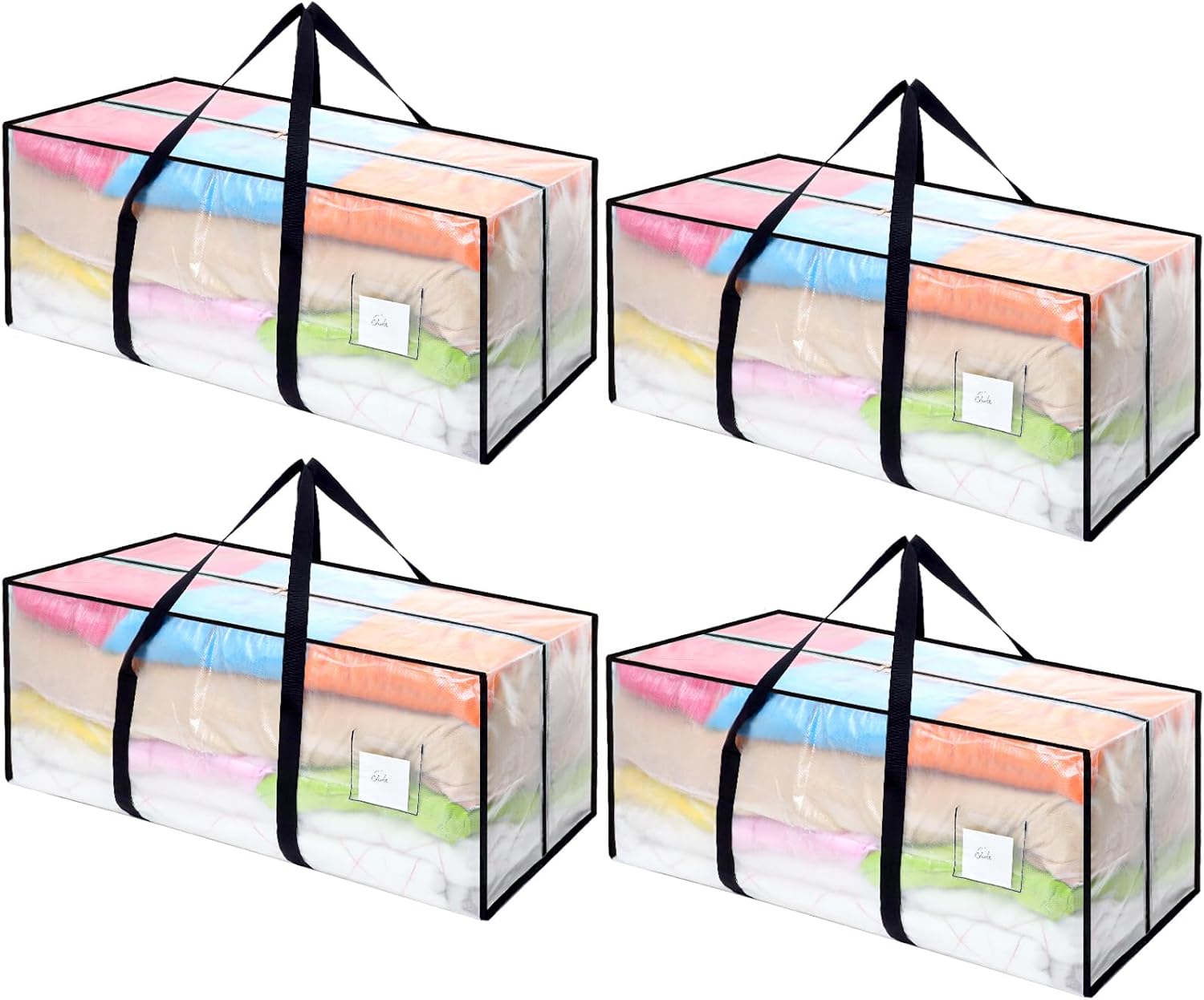 Dntorx 4 Pack 120L Moving Bags, Heavy Duty Moving Totes, Clear Waterproof Storag...