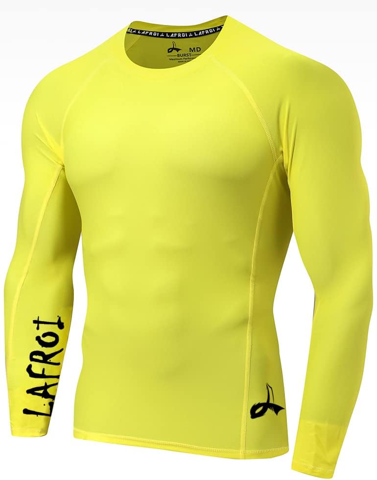 High-Quality LAFROI Men's Compression Rash Guard, Special Long Sleeve Baselayer...