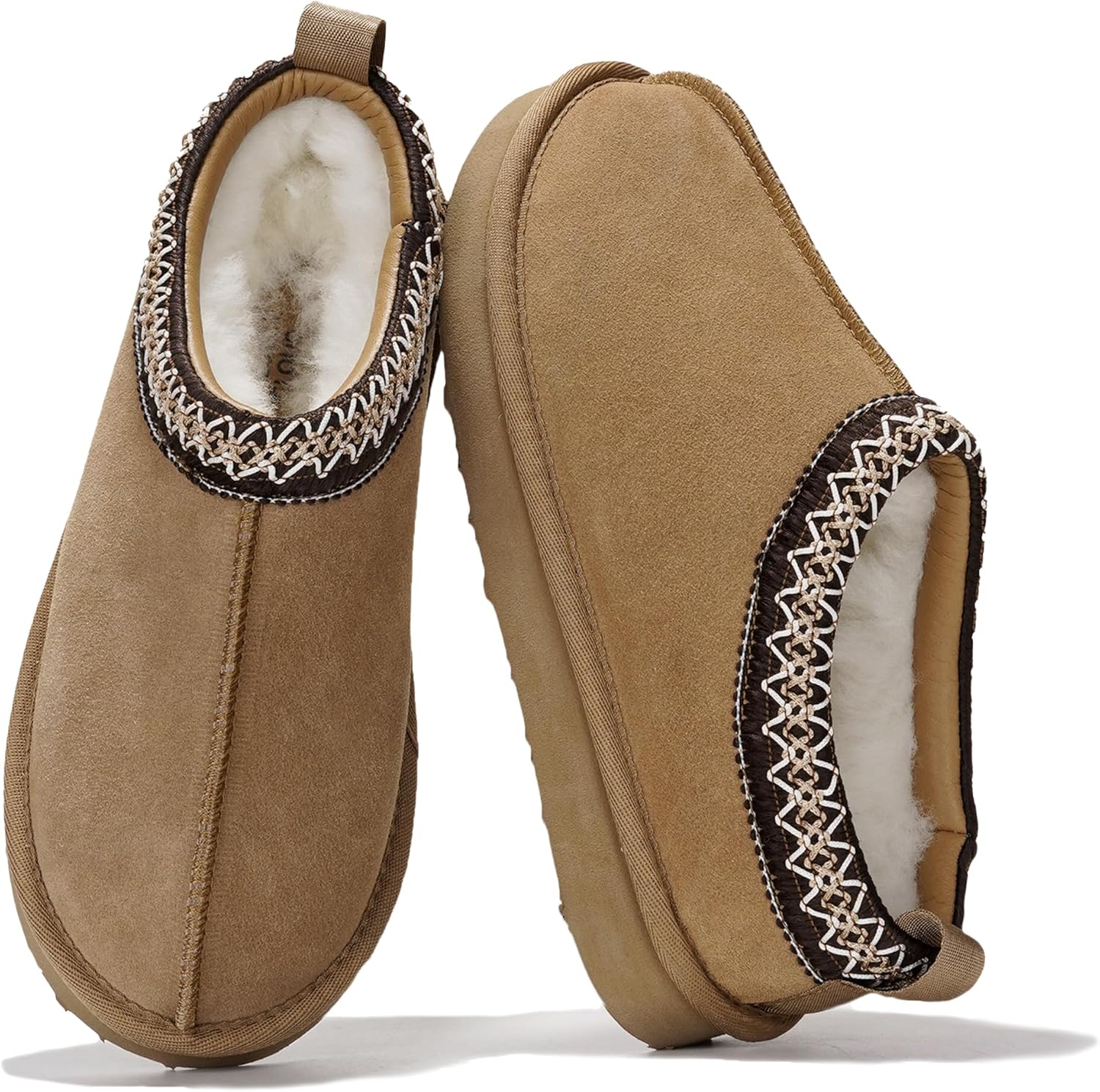 Project Cloud Genuine Leather Slippers for Women, Special Fuzzy Slippers with Ge...