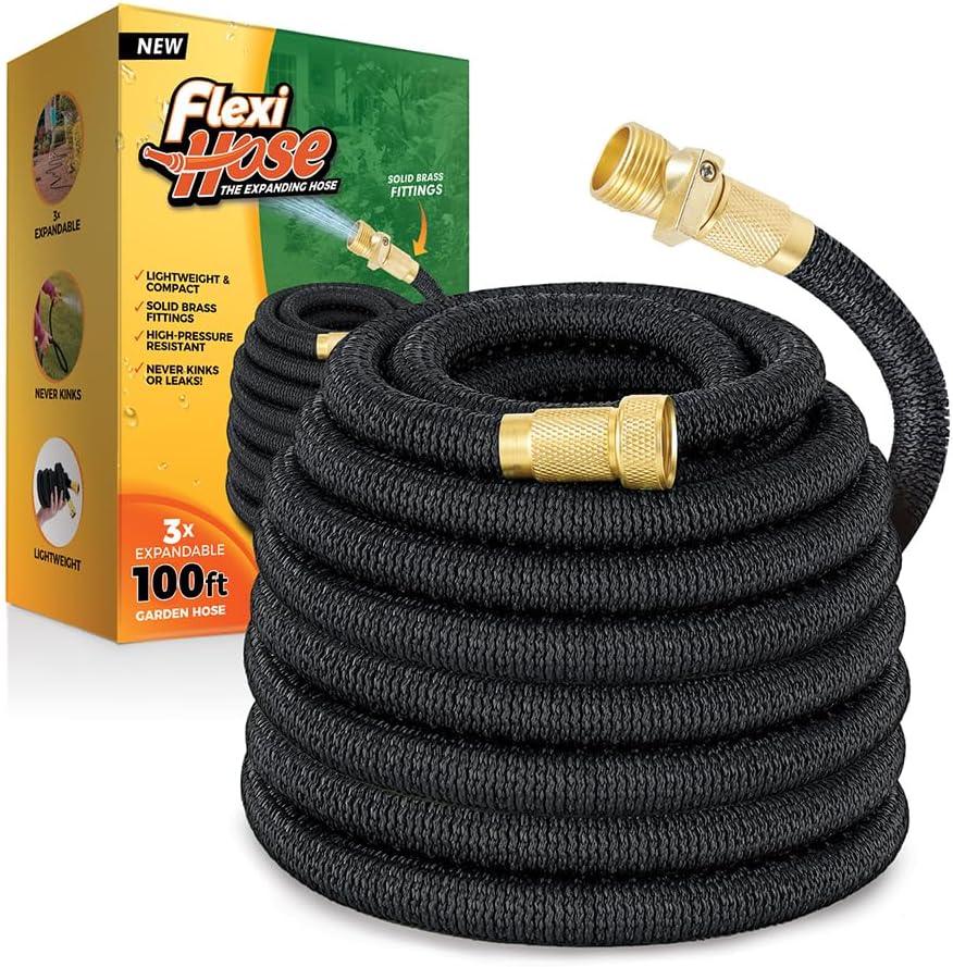 Flexi Hose Lightweight Expandable Garden Hose, No-Kink Flexibility, 3/4 Inch Sol...