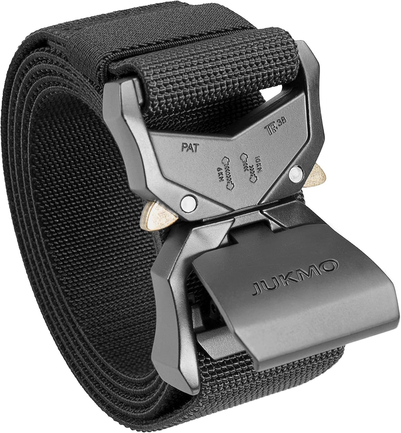 JUKMO Tactical Belt, Military Hiking Rigger 1.5" Nylon Web Work Belt with Heavy...