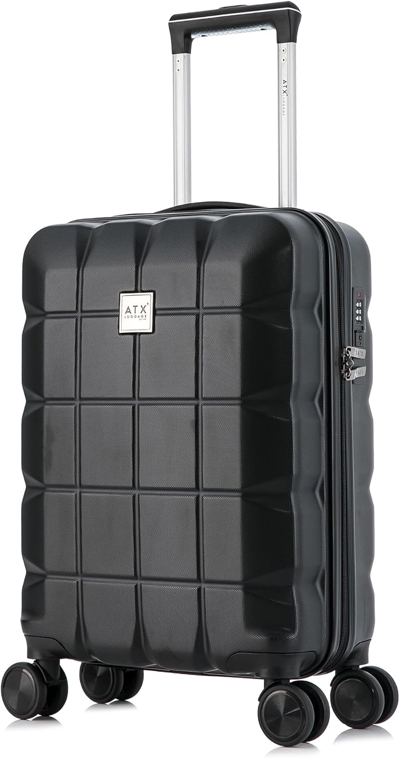 ATX Luggage 55x36x20cm Cabin Suitcase Super Lightweight Small Suitcase Approved...