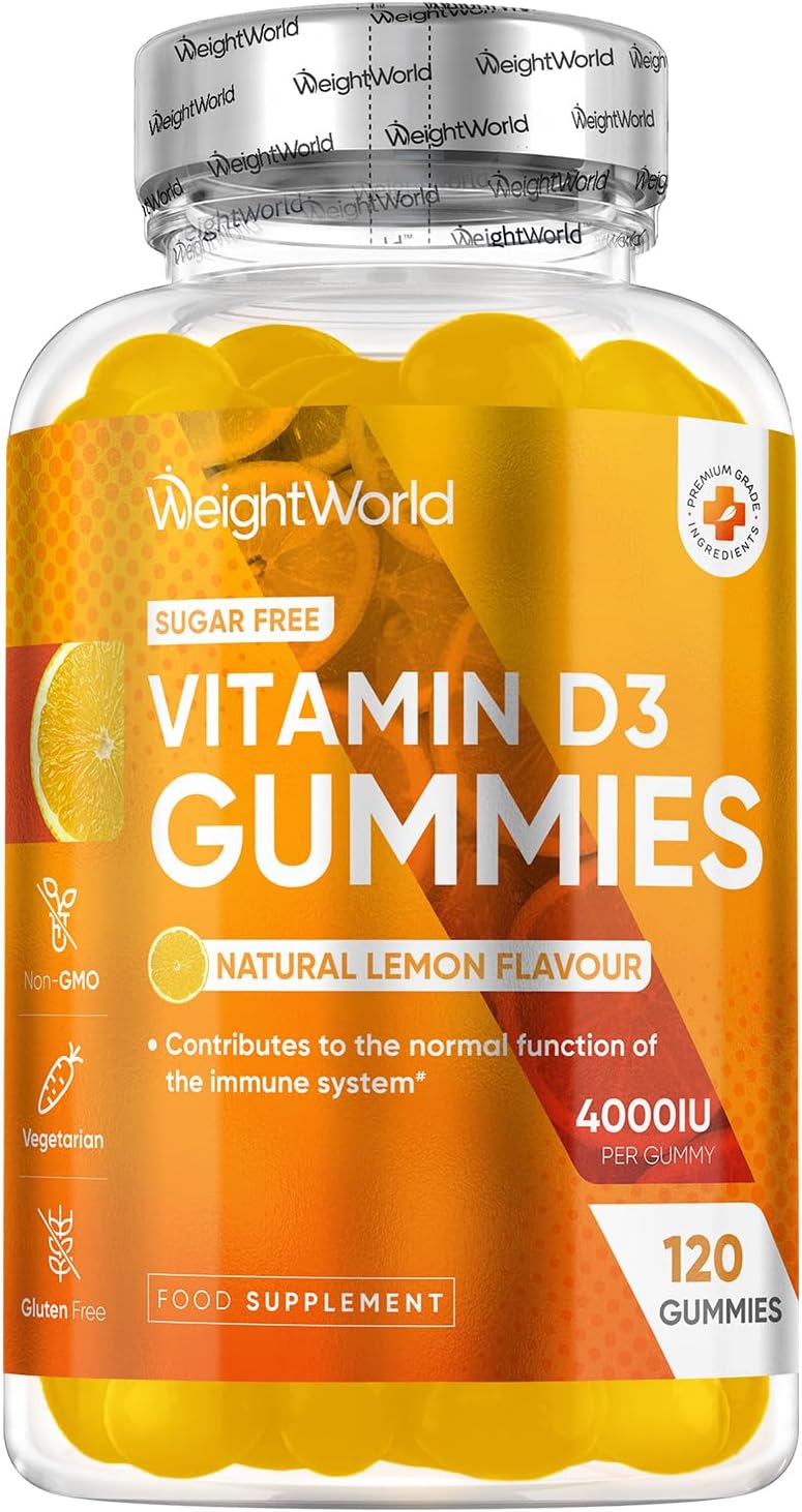 WeightWorld Vitamin D3 4000IU | 120 Vegetarian Gummies | 4 Months Supply | Natur...