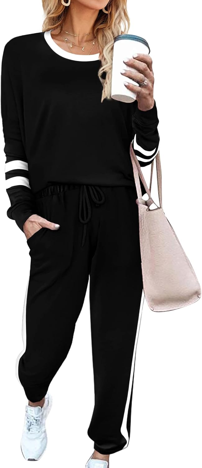 Aloodor Sweatsuit for Women 2 Piece Outfits for Womens Crewneck Sweatshirts Pull...