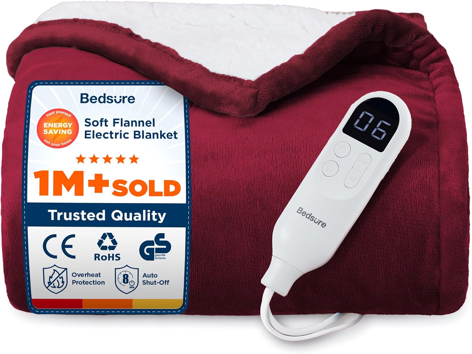 Bedsure Electric Blanket Heated Throw - 6 Heat Levels & 10 Timer Settings, Ultra...