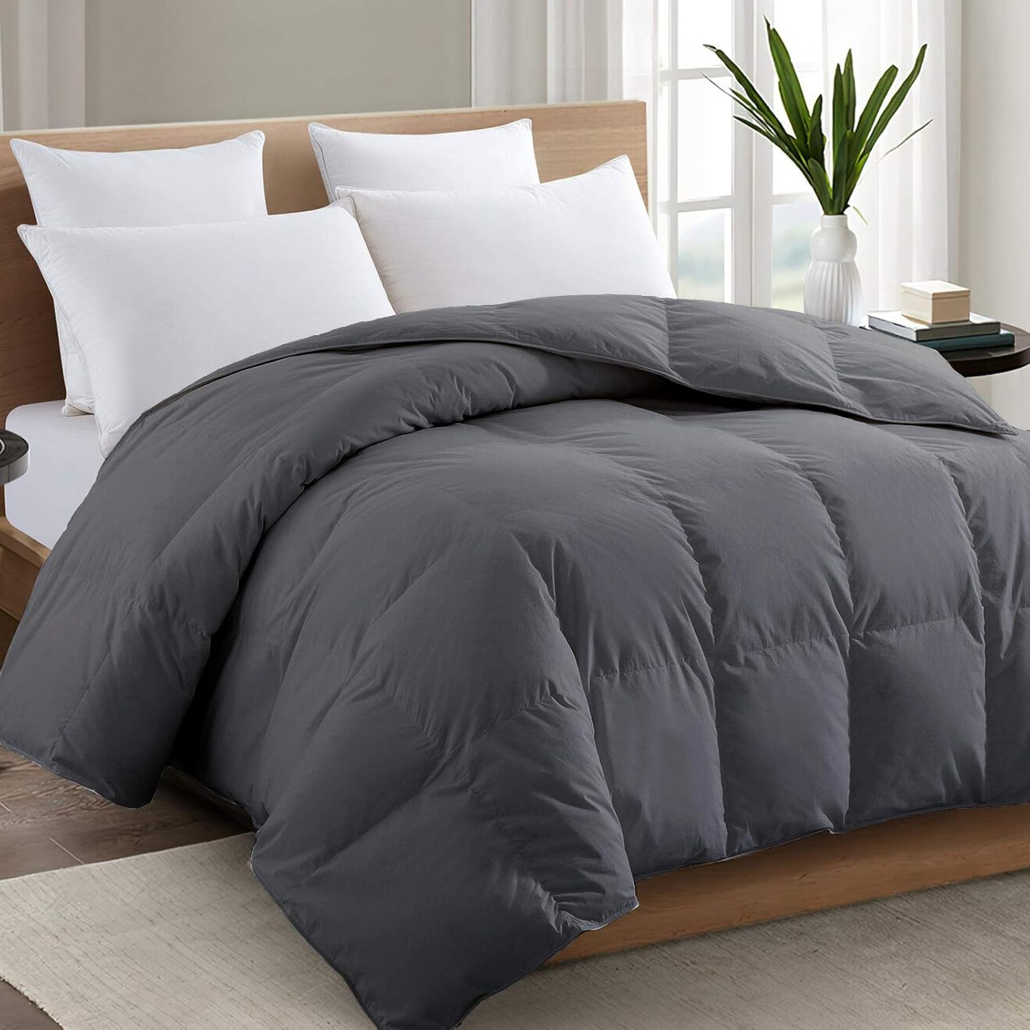 TEXARTIST Premium 2100 Series King Comforter All Season Breathable Grey Comforte...