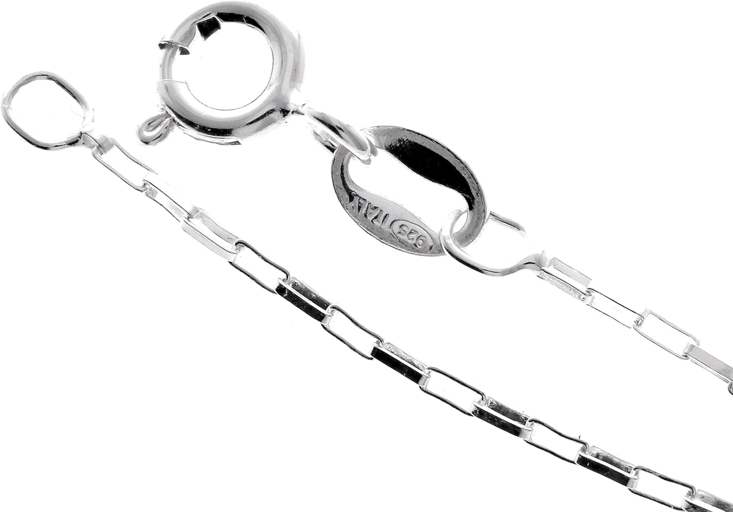 Elegant SilverAmber Jewellery UK, High-Quality Sterling Silver Chain Necklace Co...