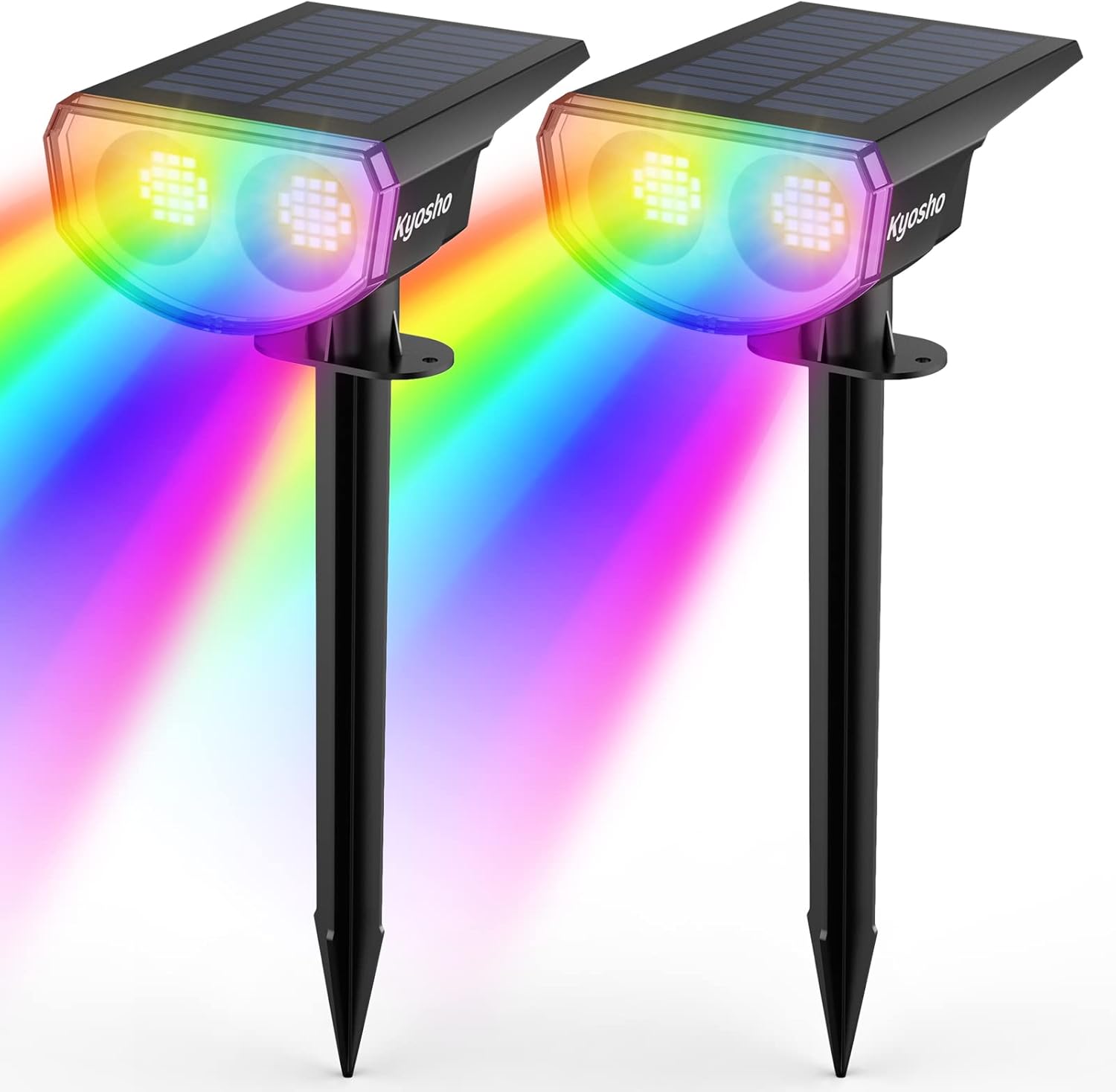 Kyosho Solar Color Spot Lights Outdoor, 9 Lighting Modes Halloween Christmas Lig...