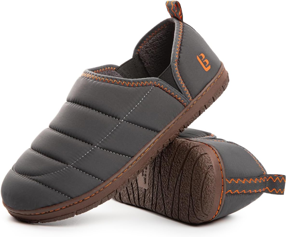 LongBay Men's Outdoor Slippers, Unique Memory Foam Camping Shoes, Special Non-Sl...