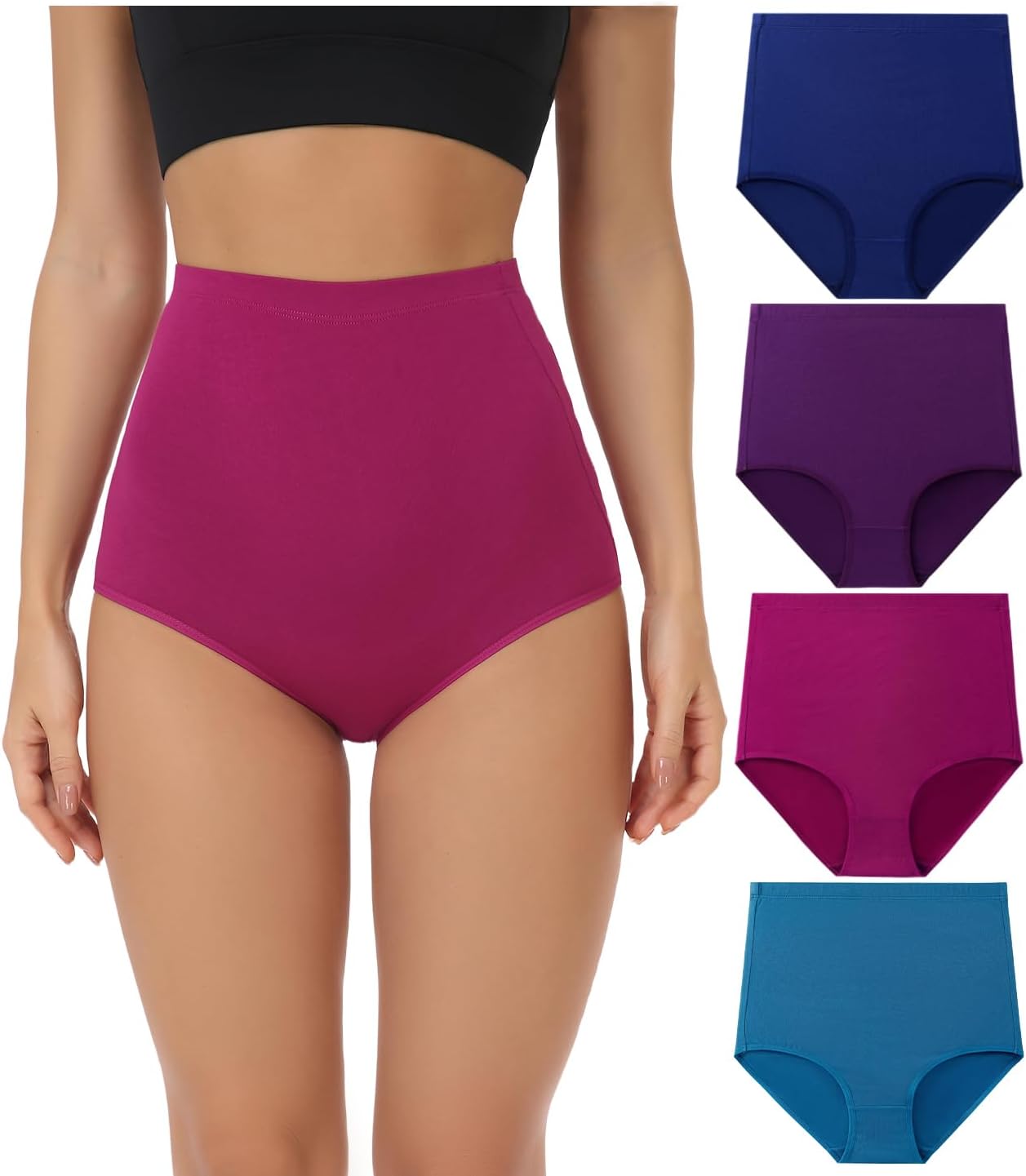 Wirarpa Women's Cotton Knickers, Unique High Waisted Ladies Underwear, Comfortab...