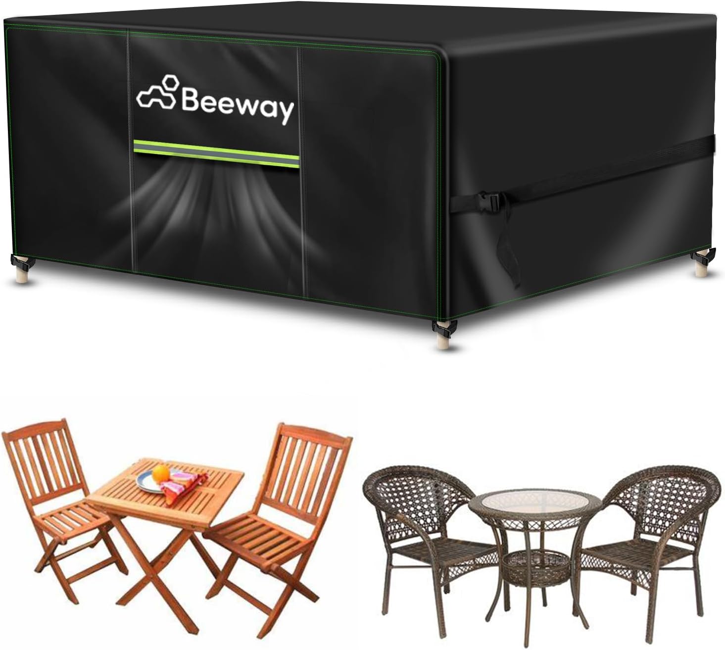 BEEWAY Garden Furniture Cover With Air Vent, Waterproof Patio Rattan Sofa Table...