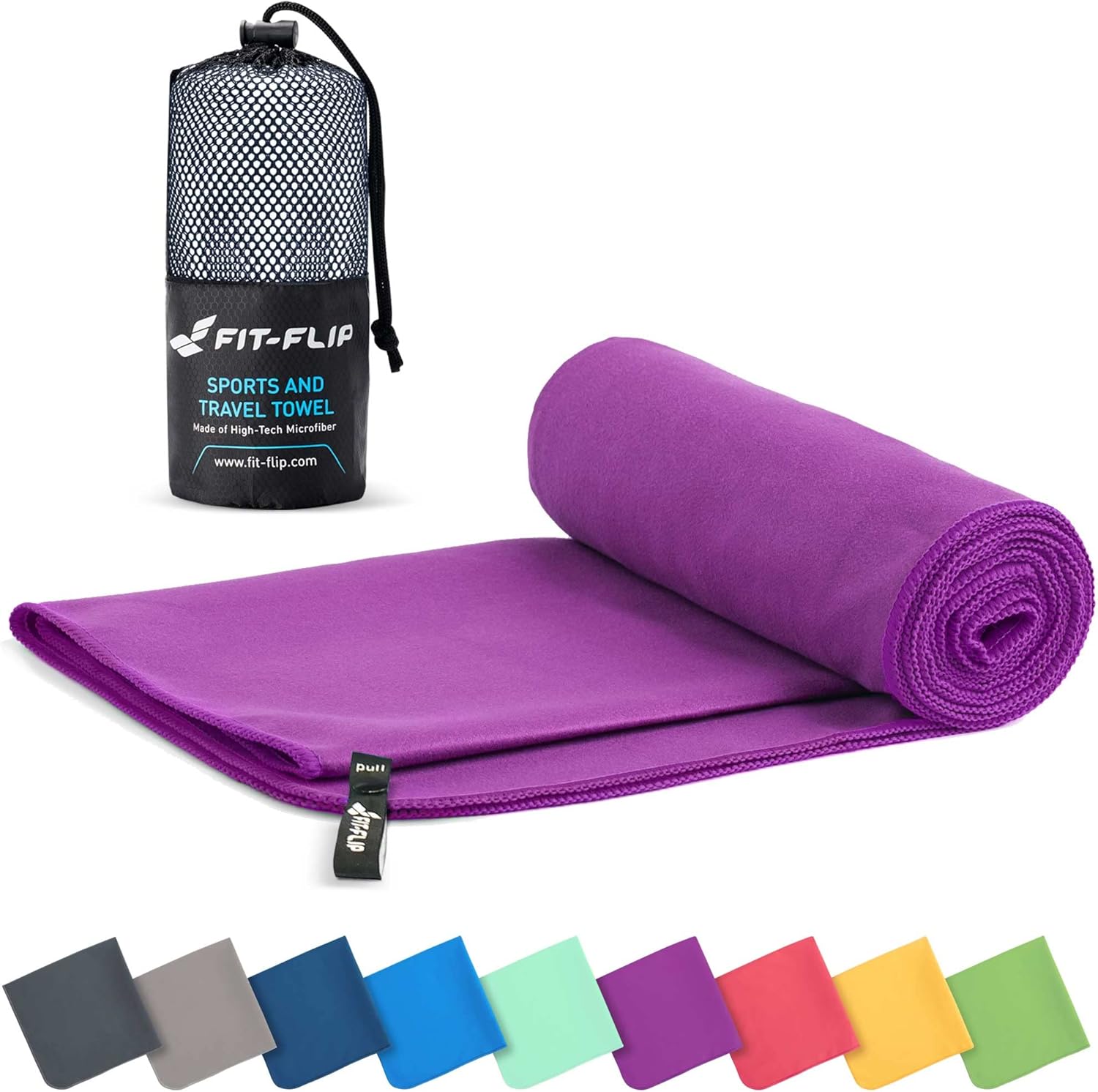 Fit-Flip Microfibre Towel, Special Compact Towel, Ultra Lightweight Travel Towel