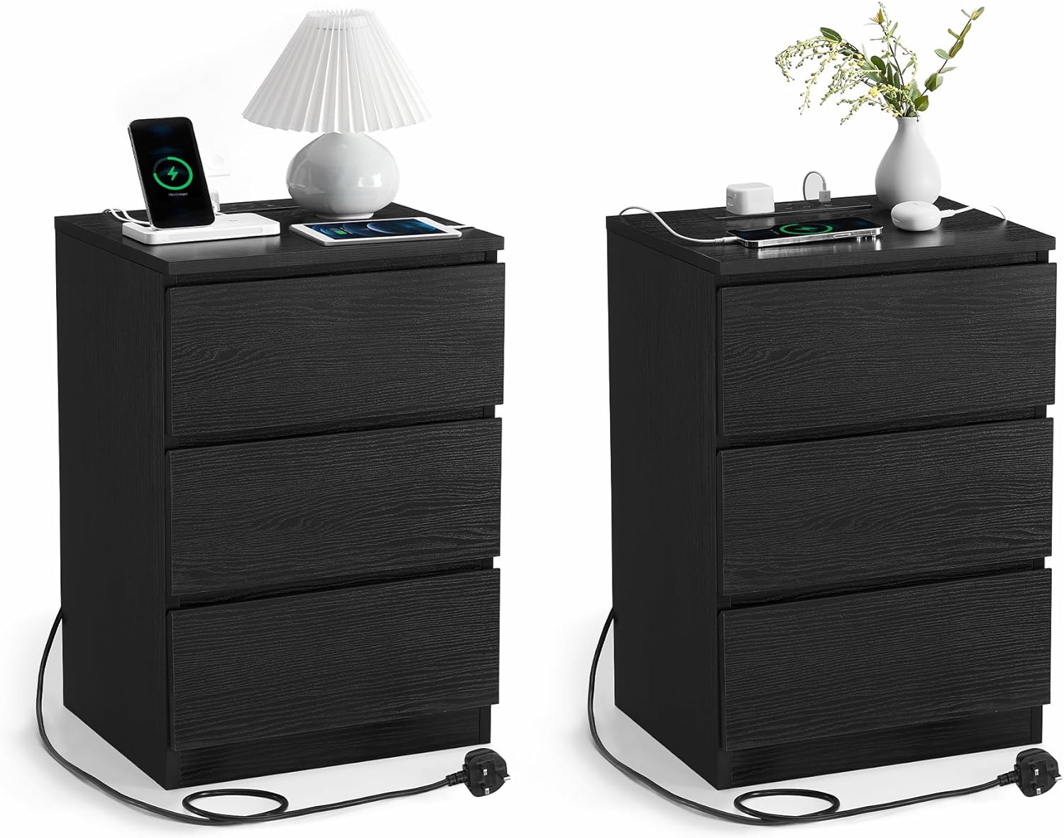 Suggested Premium VASAGLE KAILYN Collection, Exclusive Bedside Tables with Power...