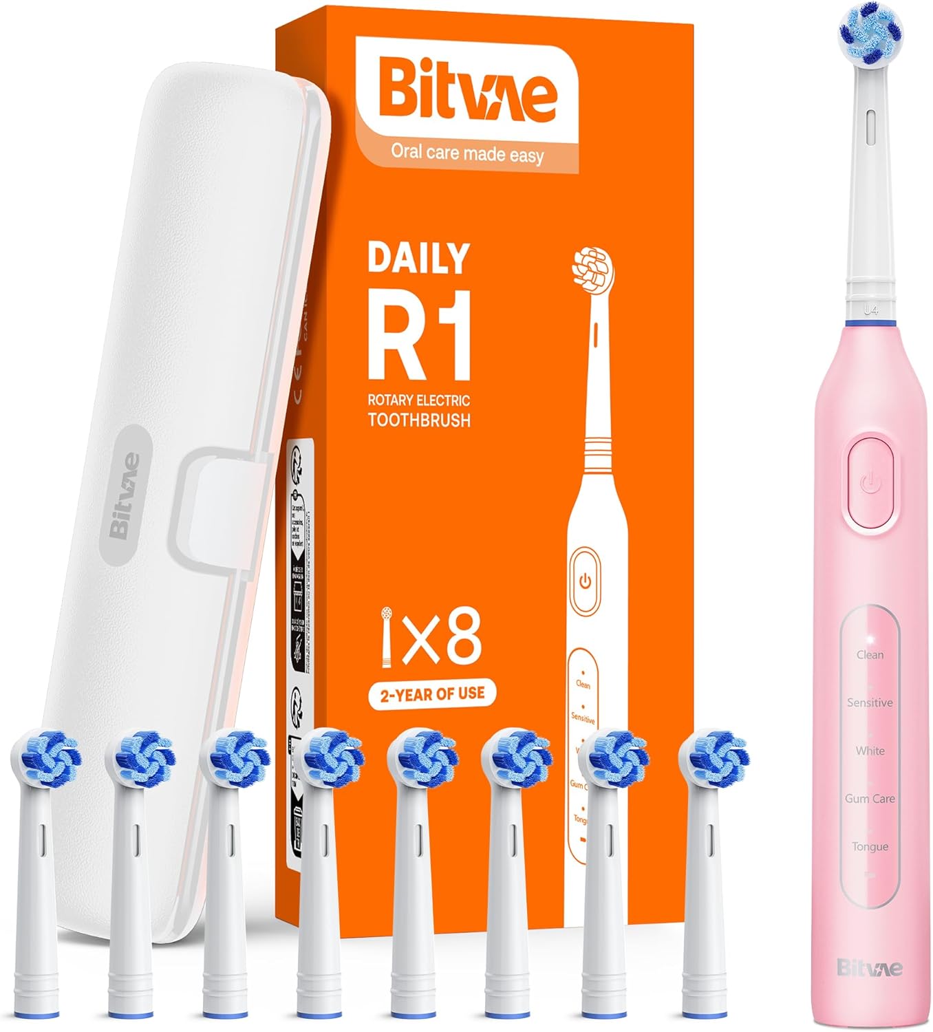 Bitvae Rotating Electric Toothbrush, Exceptional Electric Toothbrush with 8 Brus...