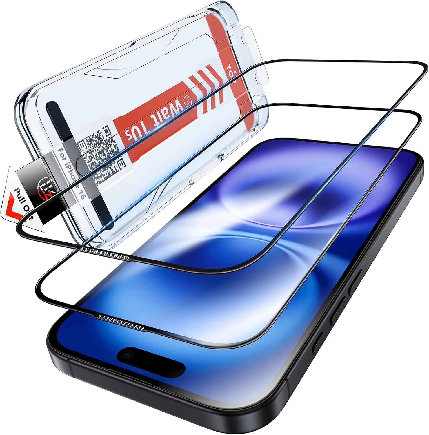 LK 2 Pack Screen Protector for iPhone 16, Special Auto Dust-Elimination HD Tempe...