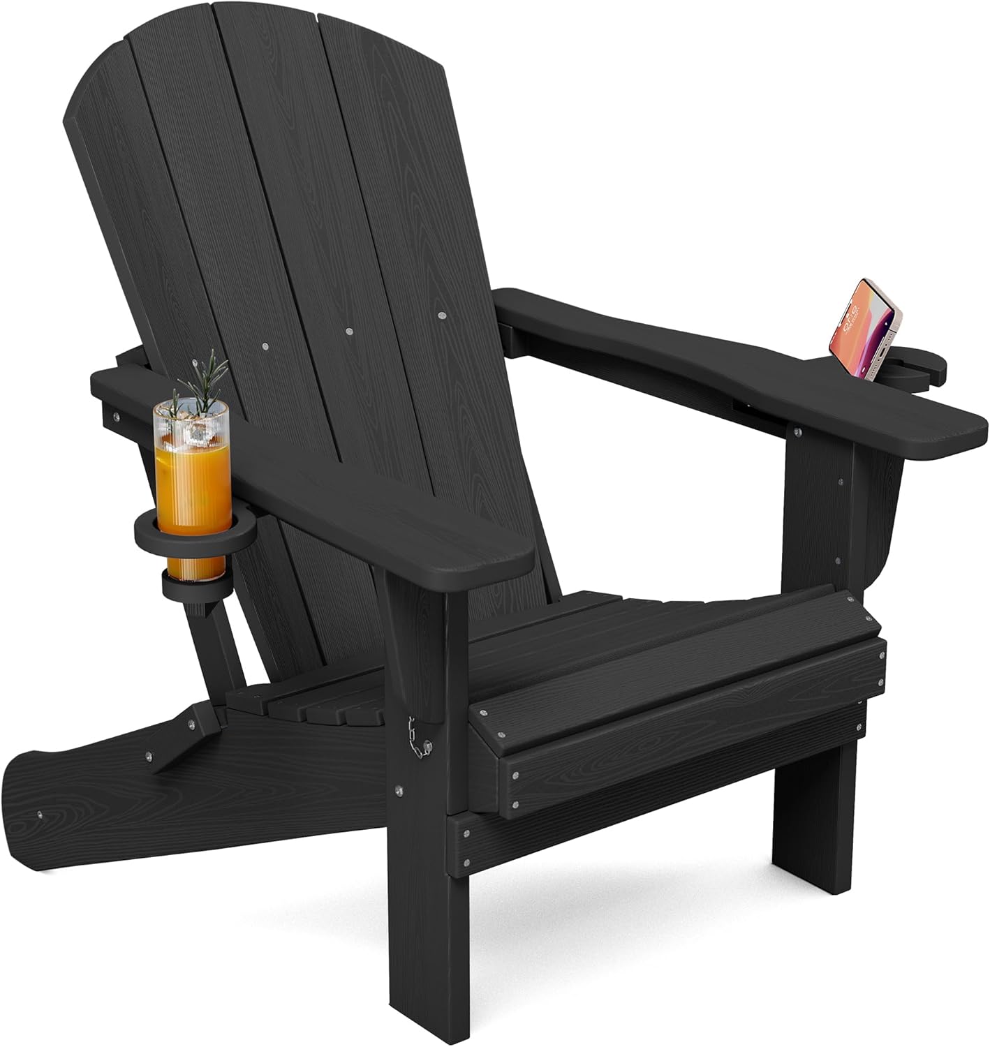 SERWALL Folding Adirondack Chair, Special Chair with Dual Cup Holders, Innovativ...