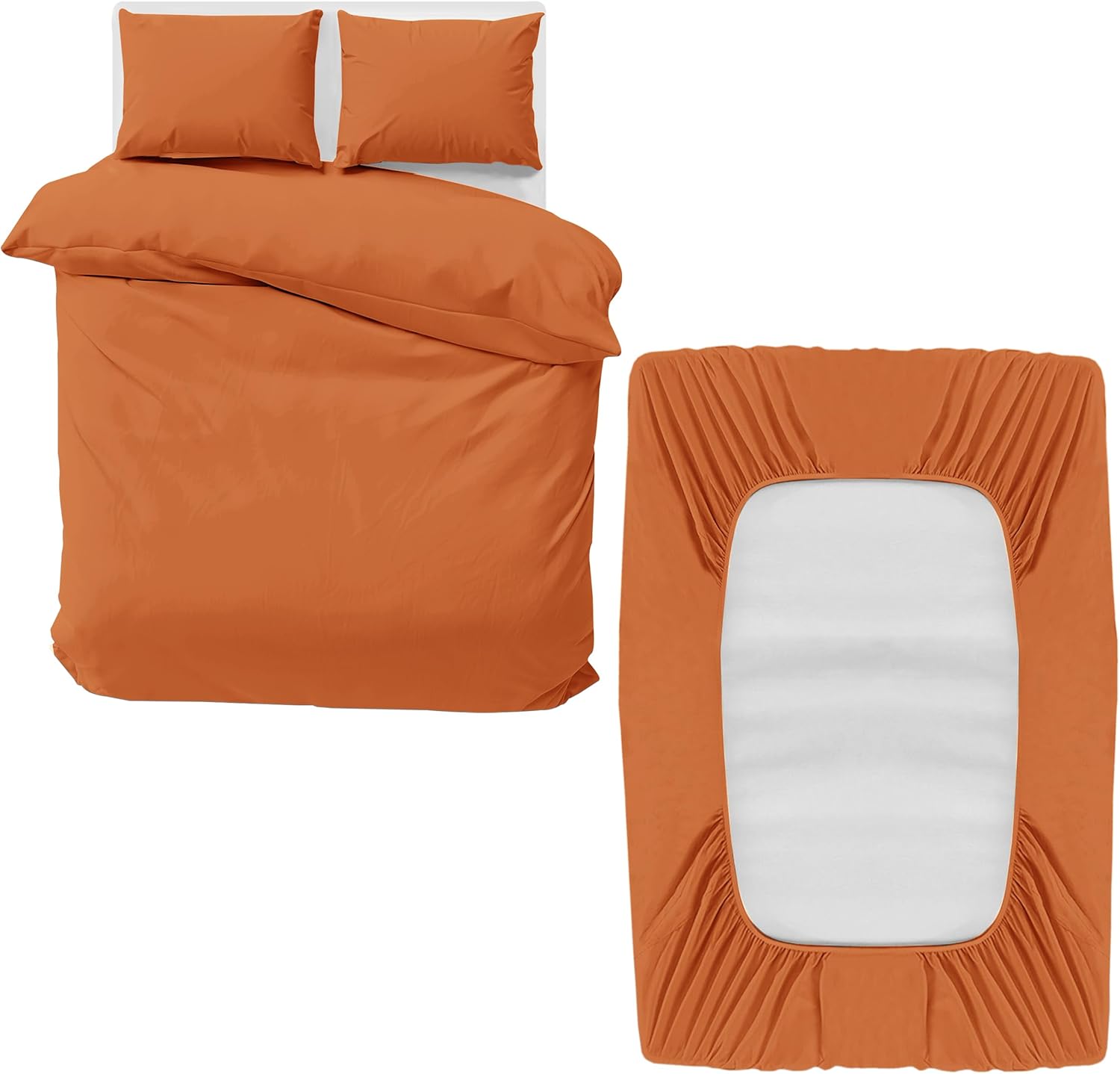 MOONLIGHT20015 Double Bedding Set 4 Piece Duvet Cover Fitted Sheet with Pillow c...