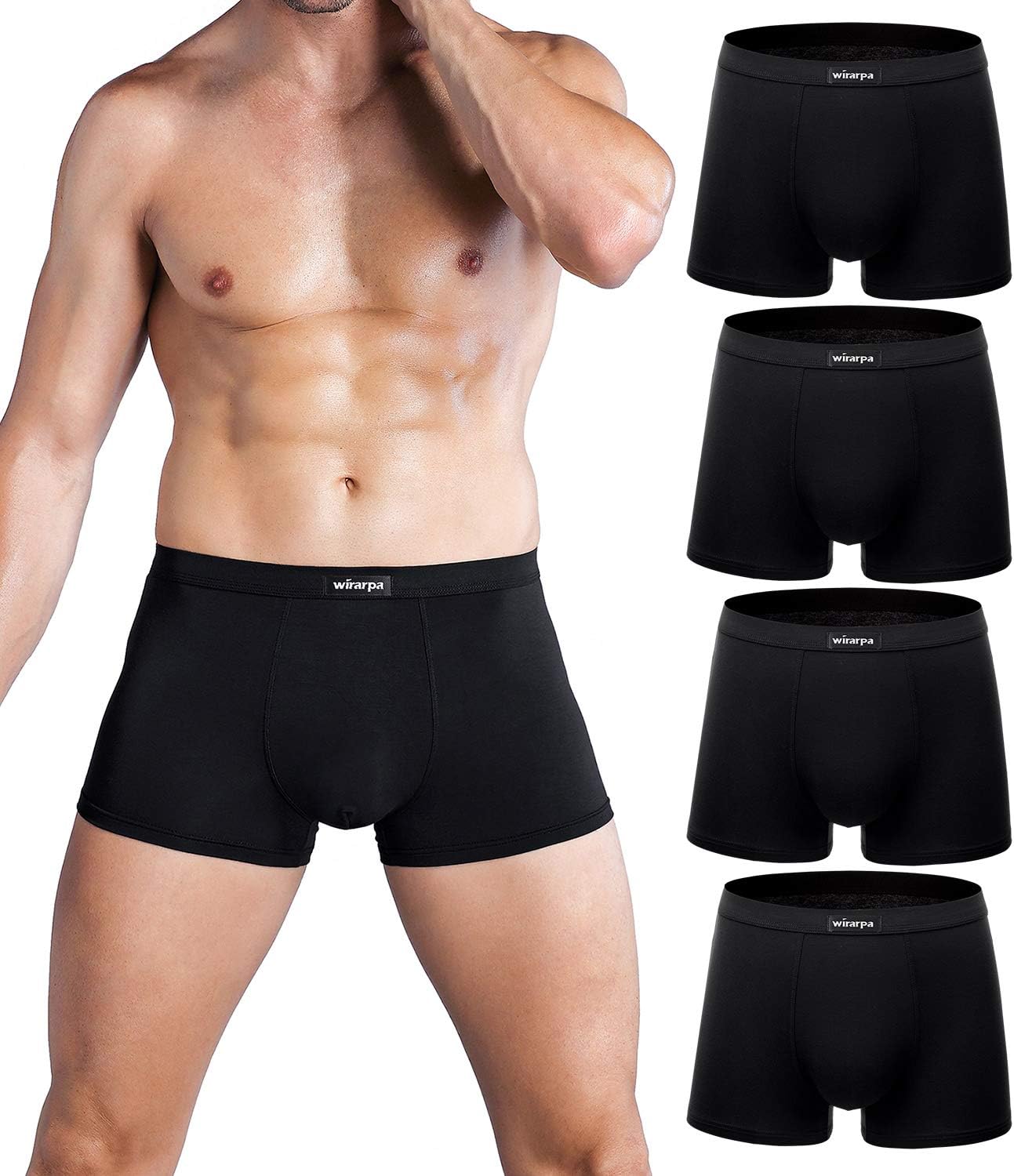 wirarpa Mens Mirco Modal Underwear Trunks Soft Boxer Shorts Gents Microfibre Und...