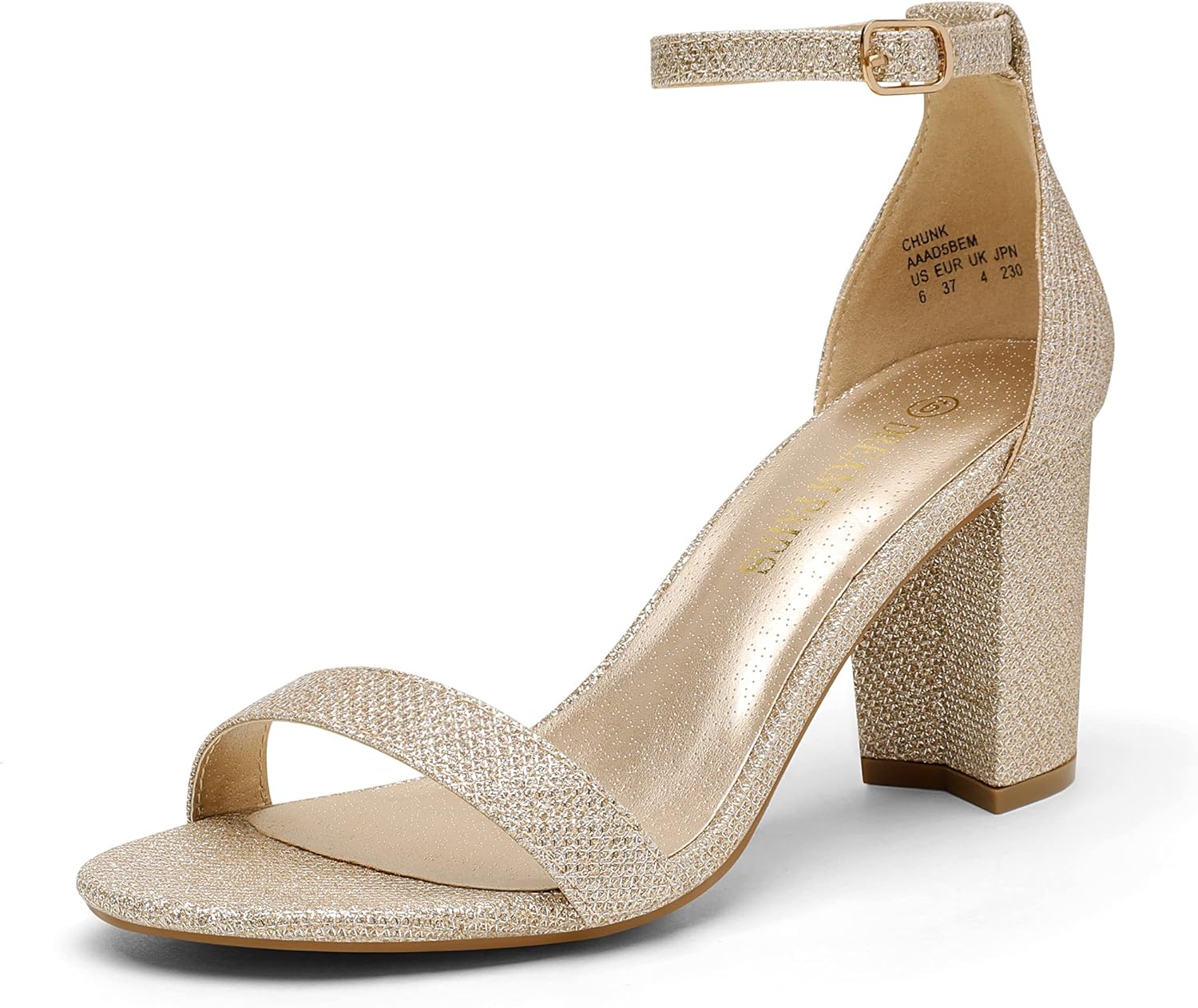 Exclusive DREAM PAIRS Womens Chunkle 7, Luxurious Gold/Glitter Footwear, High-Qu...