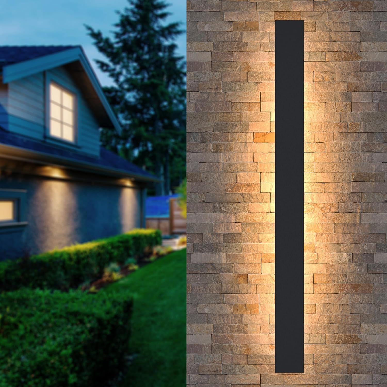 Innovative Outdoor Wall Lights, LED Black Long Wall Sconce with IP65 Waterproof...