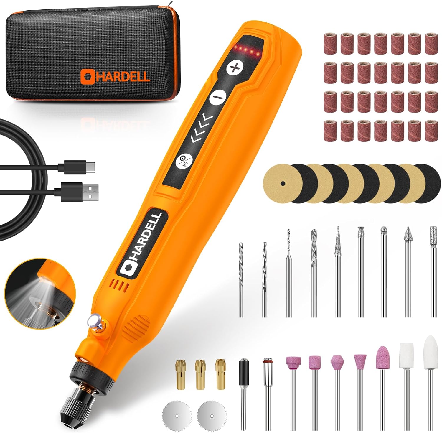 HARDELL Mini Cordless Rotary Tool, USB Charging, 5-Speed Rotary Tool Kit with 69...