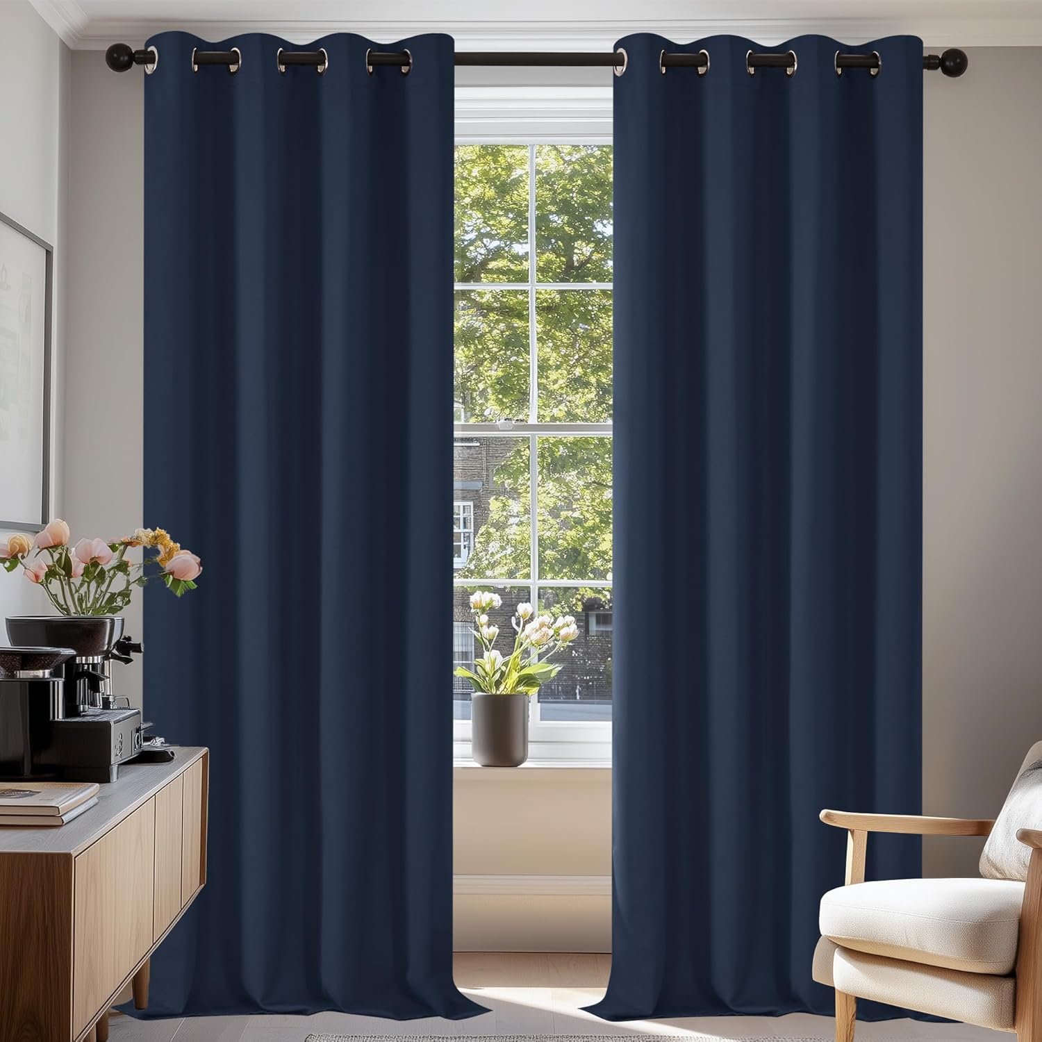 Premium Deconovo Blackout Curtains, Energy Saving Eyelet Curtains with Thermal I...