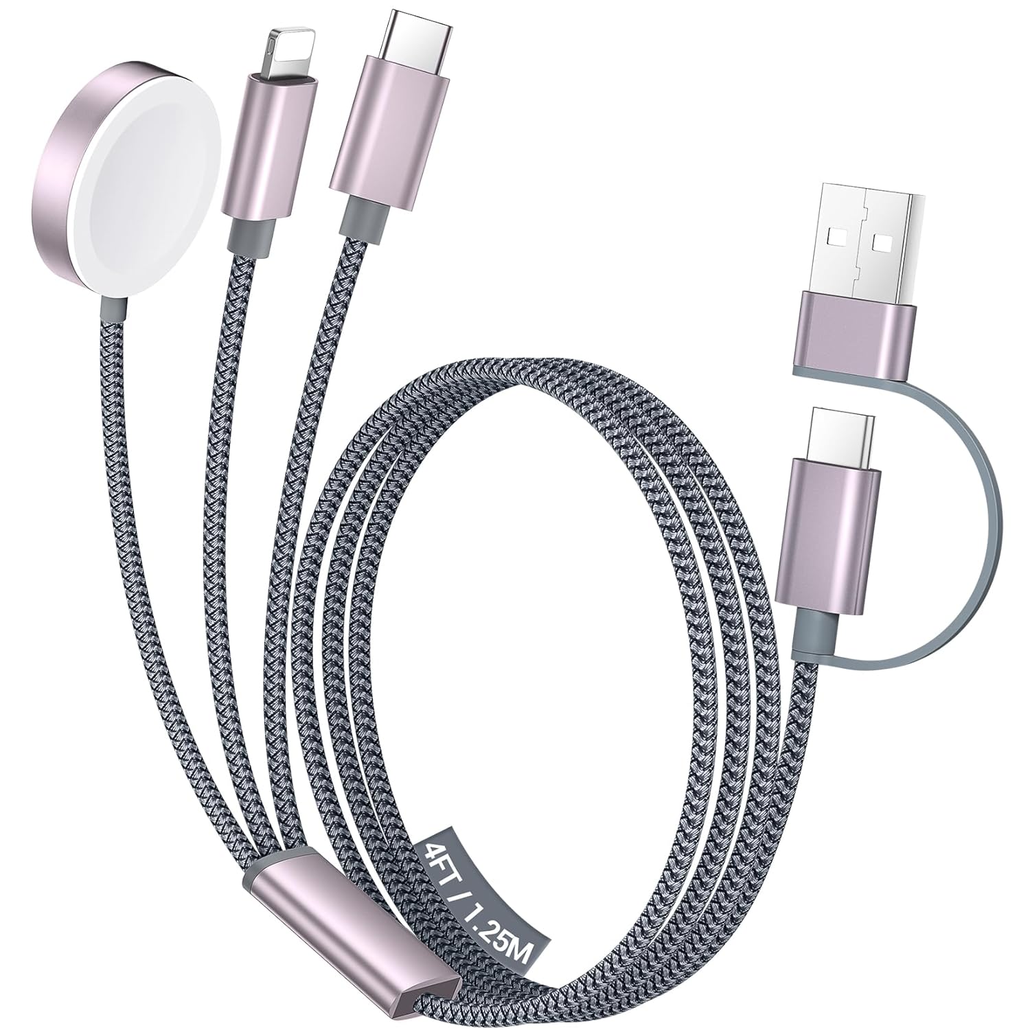 Temdan for Travel Essentials,3 in 2 USB C Cable for Apple Watch Charger/iPhone 1...