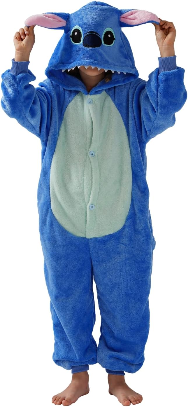 Unisex Children Animal Onesie Pajamas,Kids Flannel Halloween Cosplay Costume/Hom...