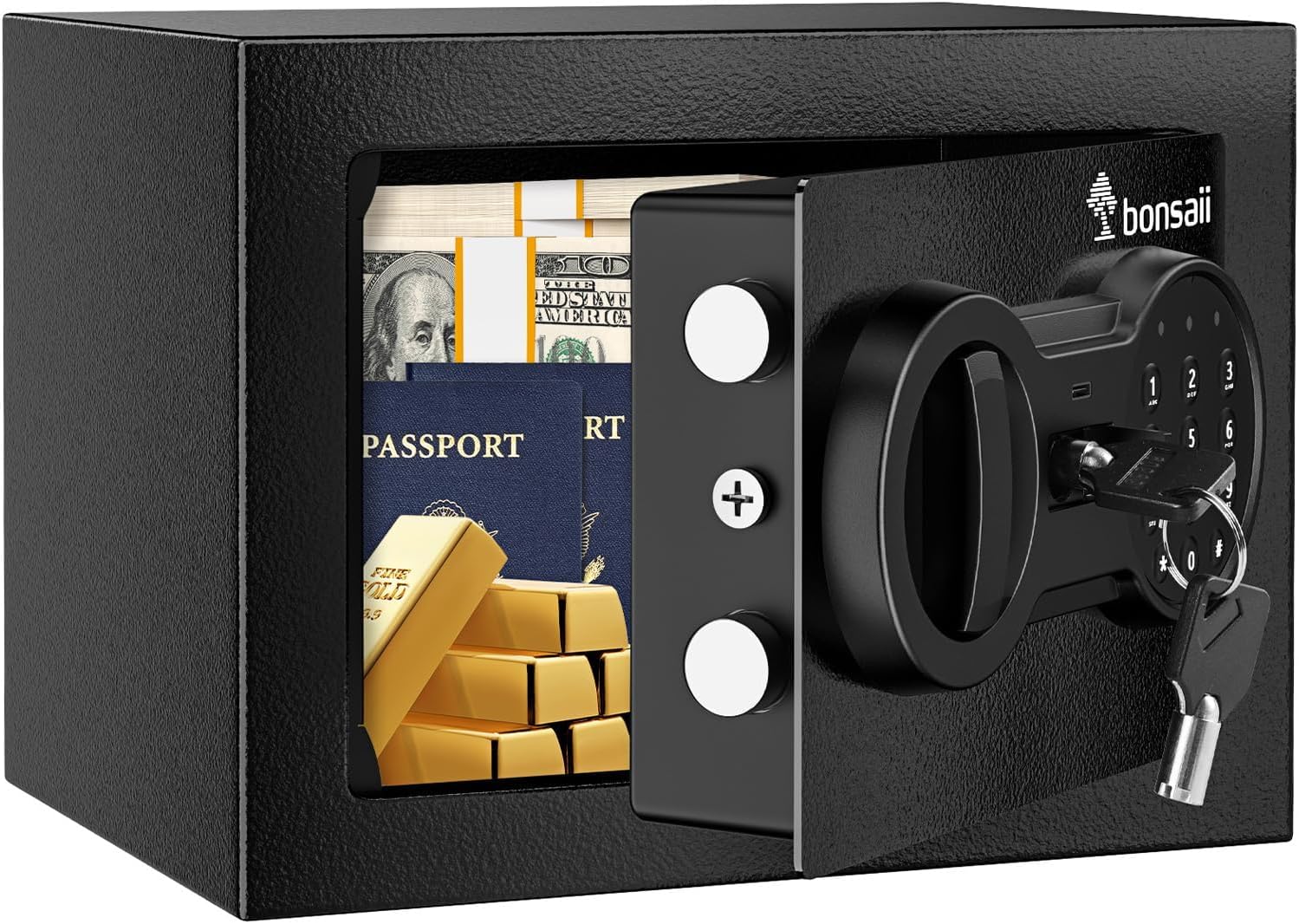 Secure Bonsaii Safe Box, High-Quality Small Safe Box with Electronic Keypad, Dur...