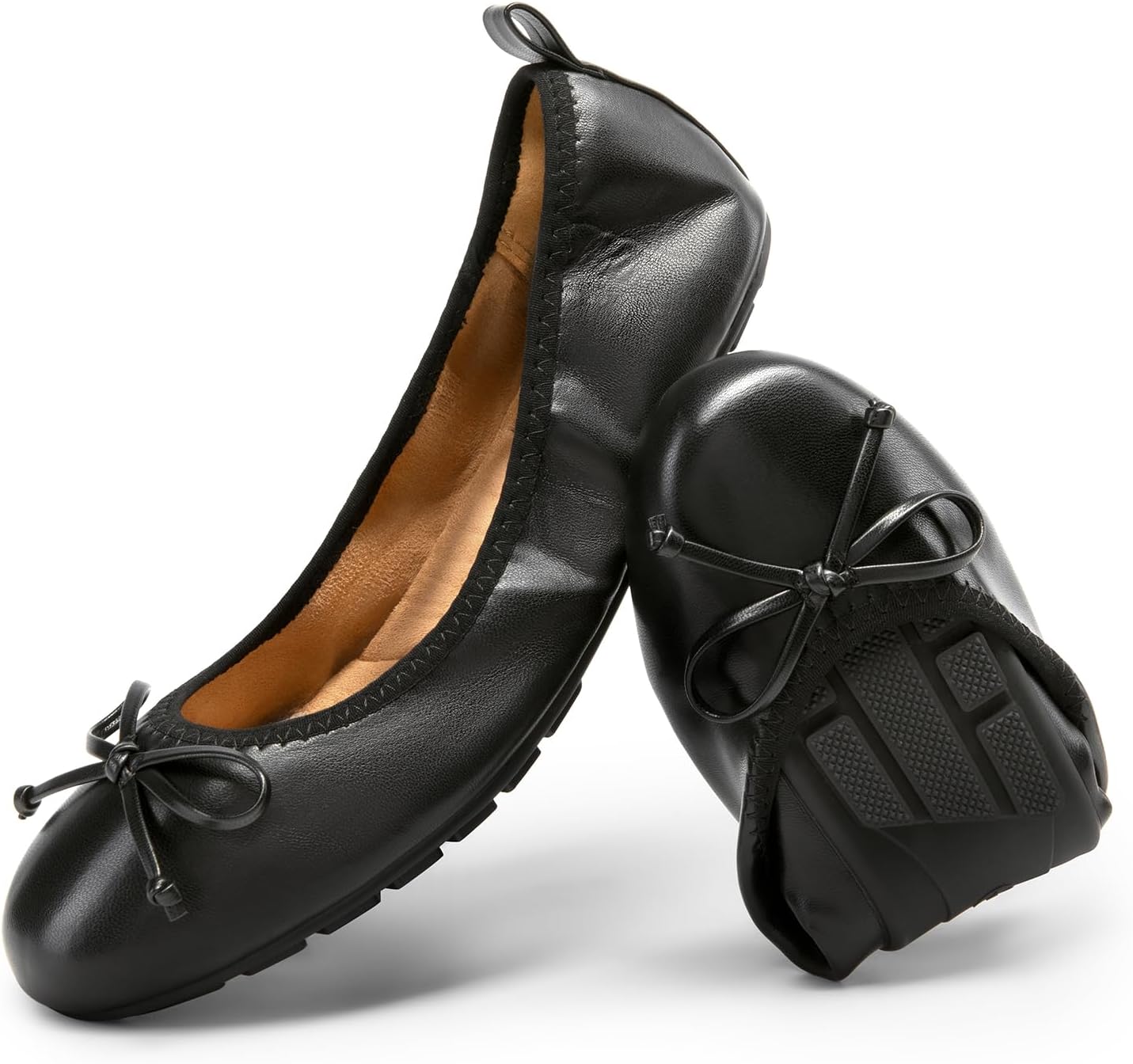 DREAM PAIRS Women's Flats, Foldable Ballet Flats for Women, Bowknot Round Toe Co...