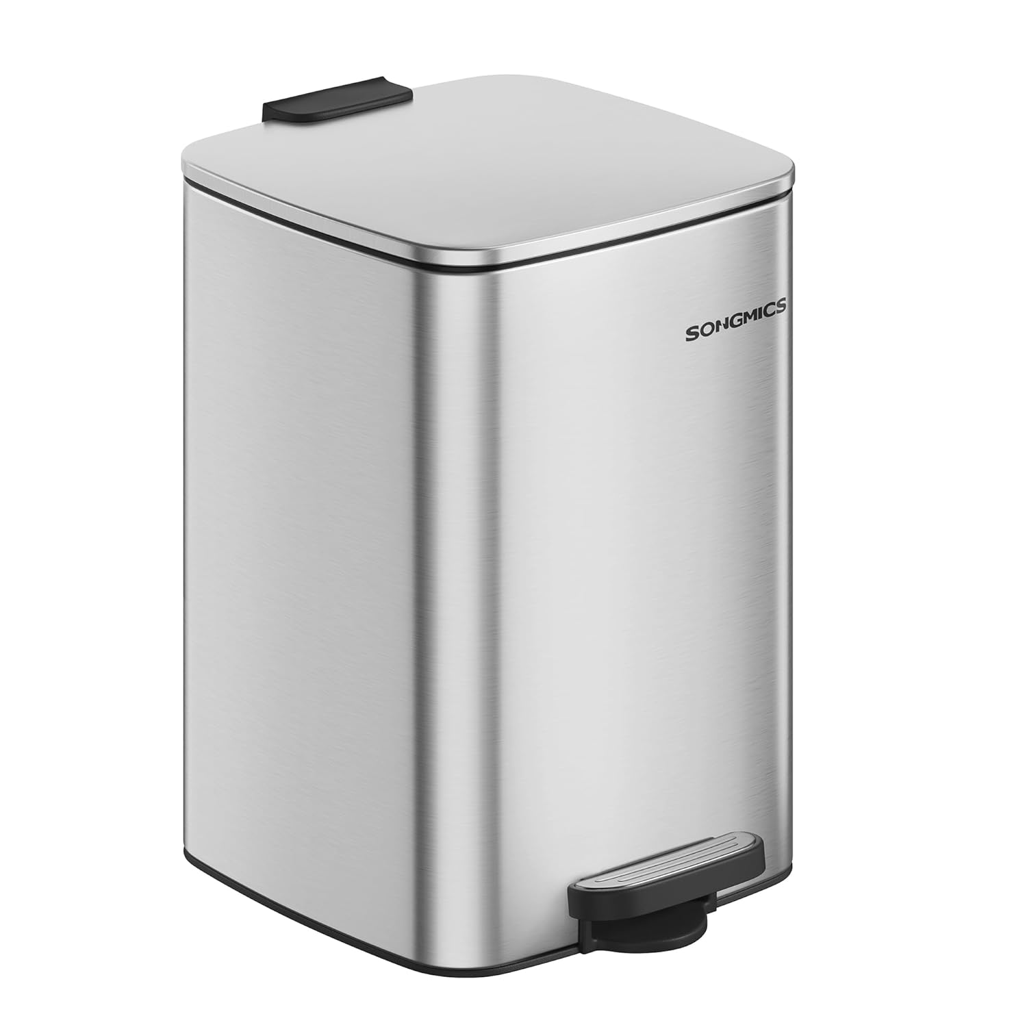 SONGMICS Steel Pedal Bin, 5.2-Gallon (20 L) Trash Bin with Inner Bucket, Soft Cl...