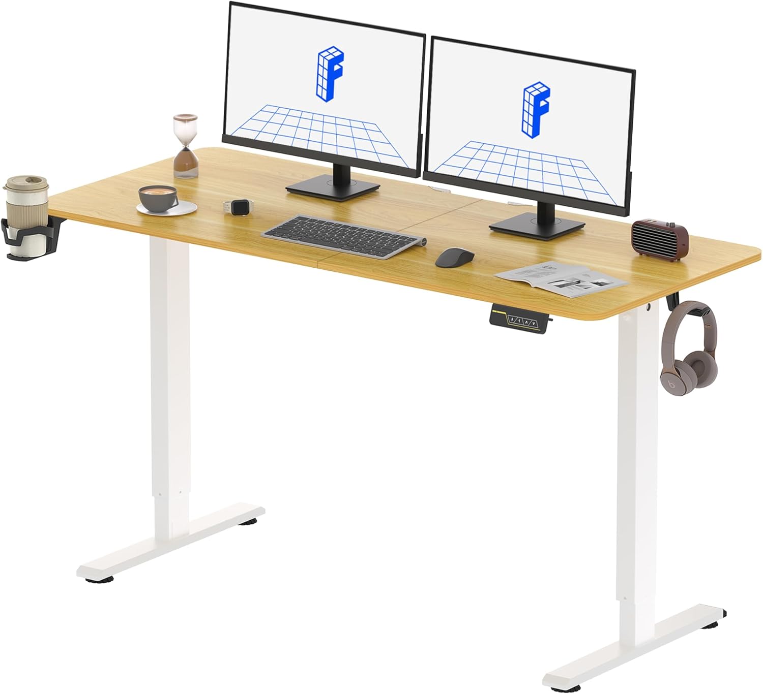FLEXISPOT 140 x 60 cm Electric Standing Desk, Sit Stand Table Height Adjustable...