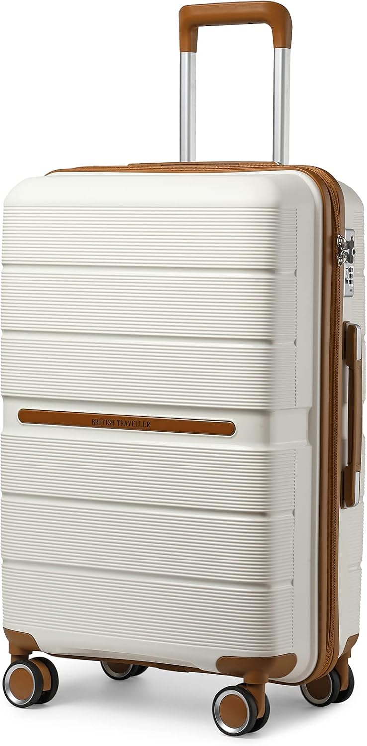 British Traveller 28" Large Suitcase Check in Hold Luggage Lightweight Polypropy...