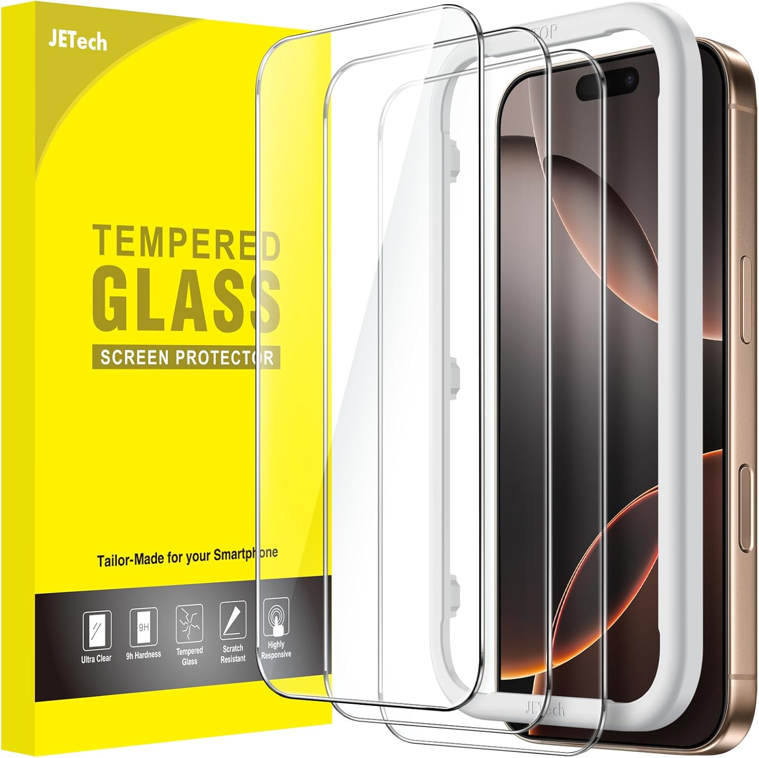 JETech Screen Protector for iPhone 16 Pro Max 6.9-Inch, Tempered Glass Film with...