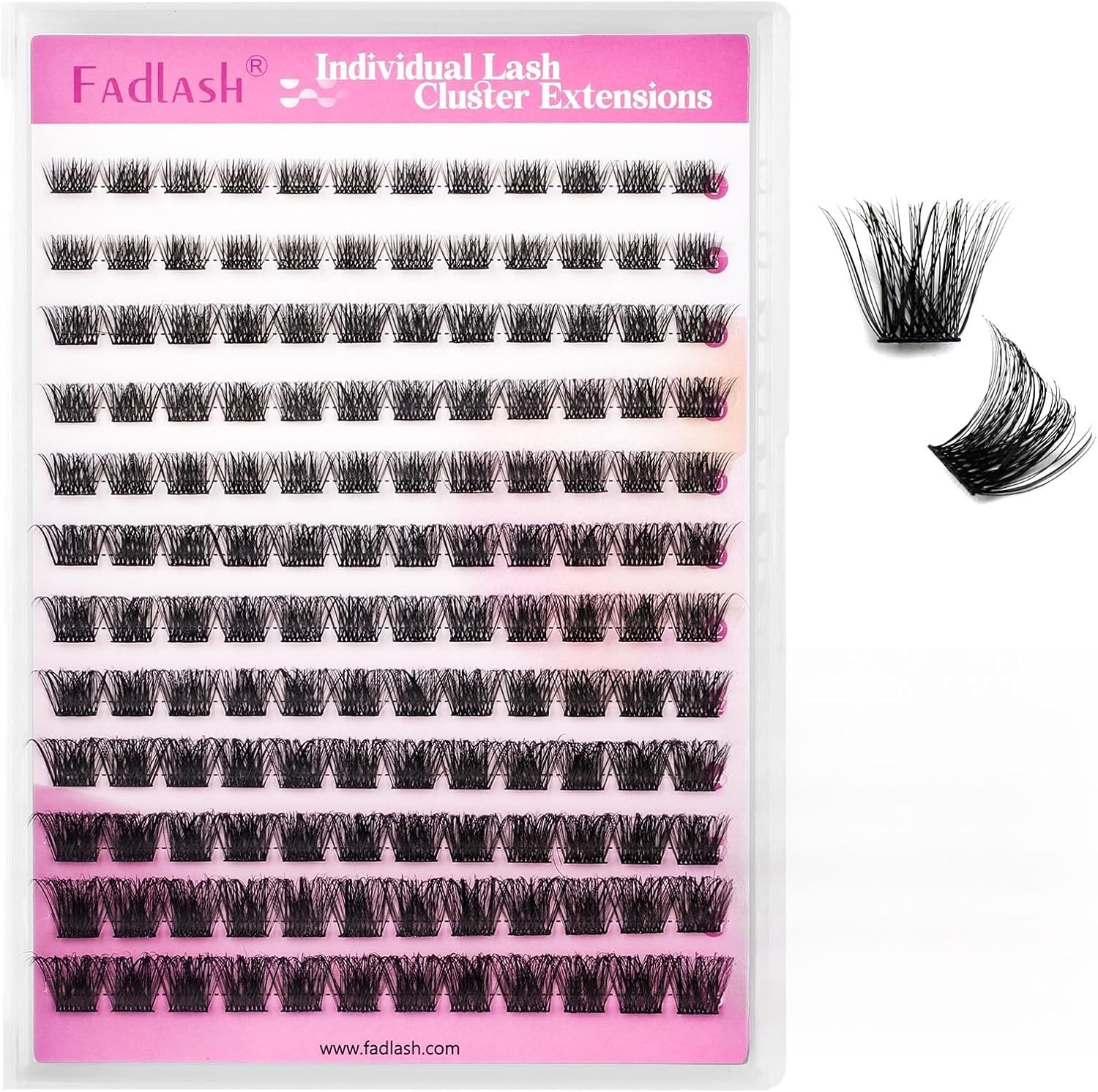 Fadlash Cluster Lashes, Special Individual Lash Collection with Mixed Length Eye...