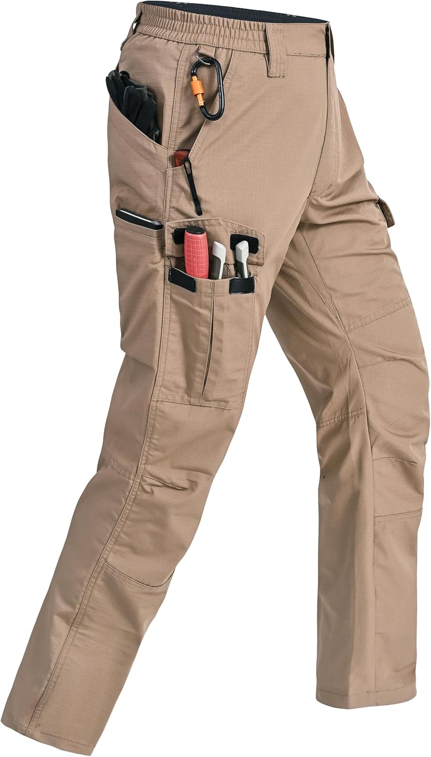 High-Quality Mens Cargo Pants, Durable and Water Resistant Ripstop Tactical Pant...
