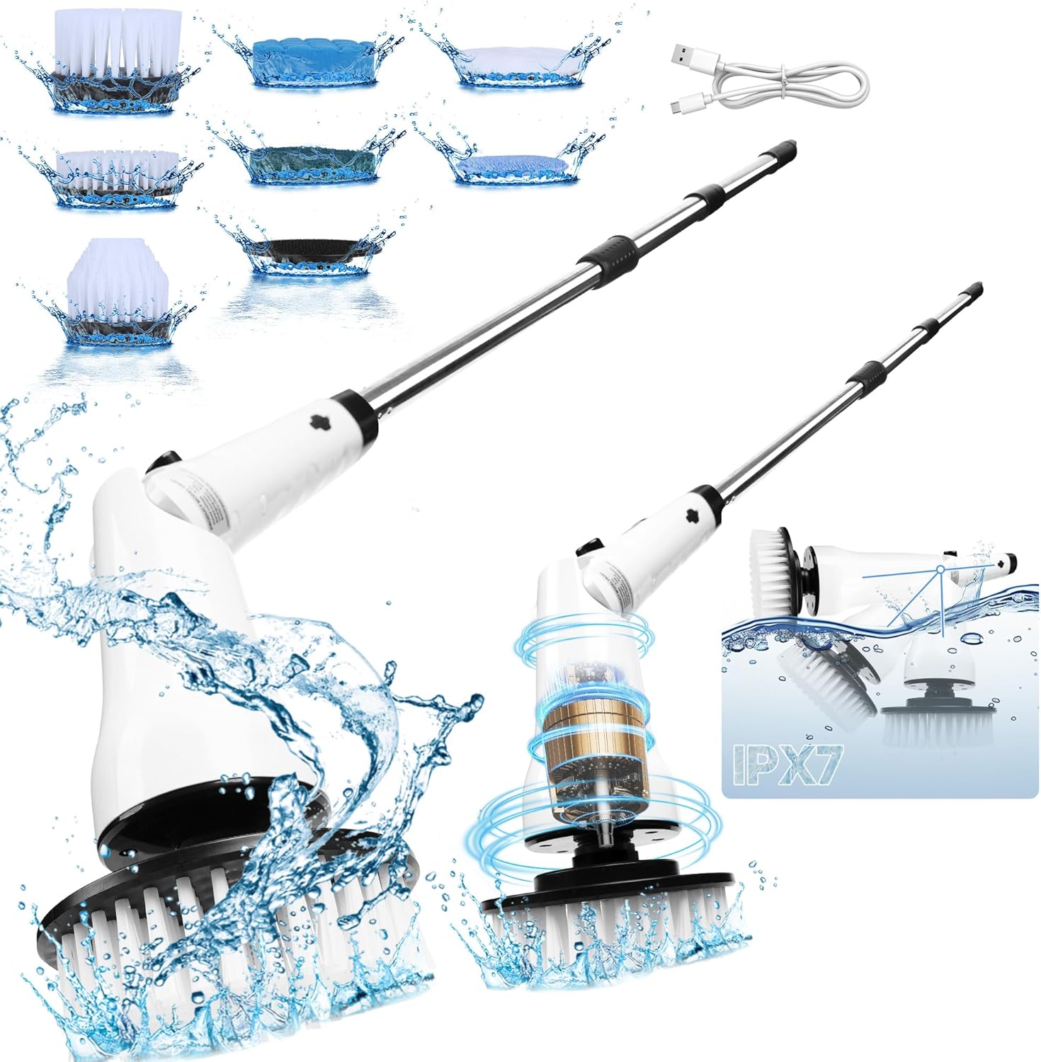 Airlovers Electric Spin Scrubber 2025 - Upgraded Power Scrubber with 3 Angle Adj...