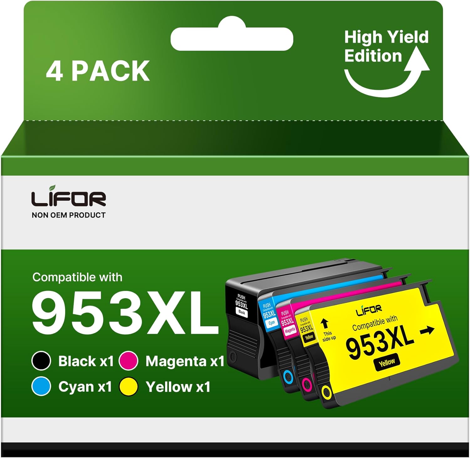 Premium LIFOR 953 XL Ink Cartridges Multipack, Special Ink Cartridges Compatible...